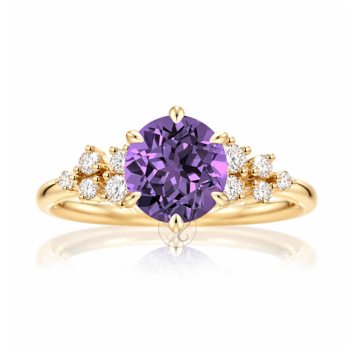 The Stella Round Amethyst Ring