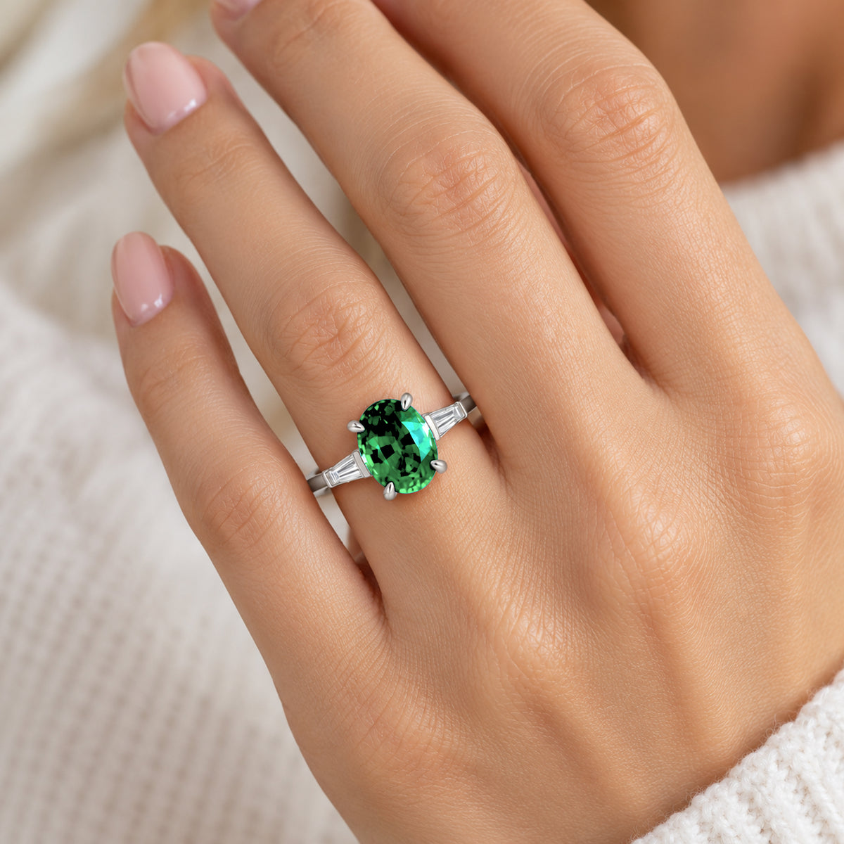 The Alice Oval Emerald Ring