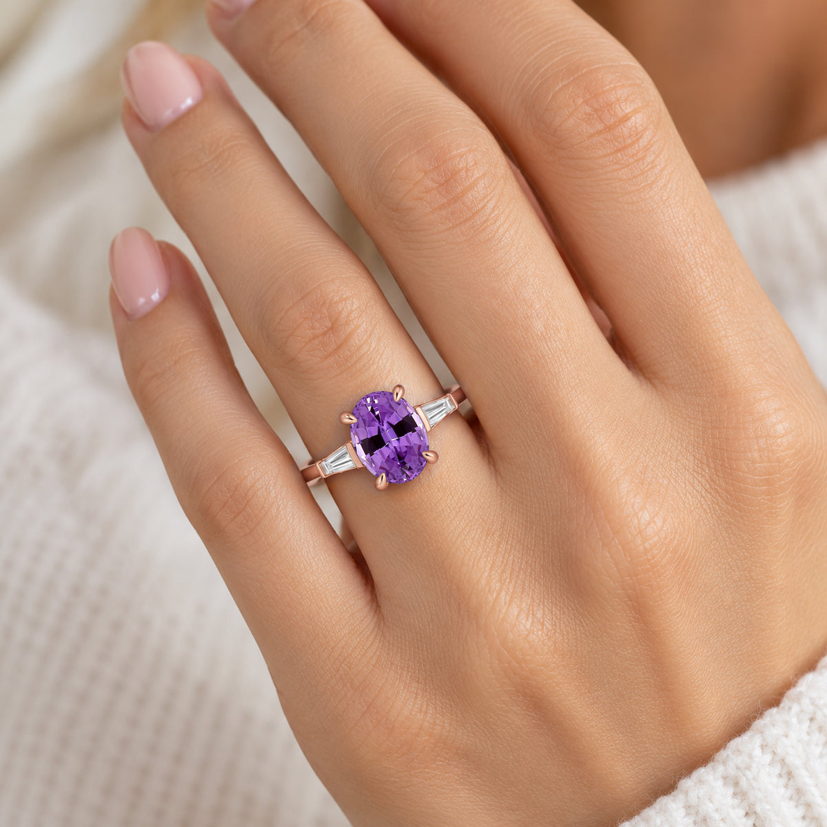 The Alice Oval Amethyst Ring
