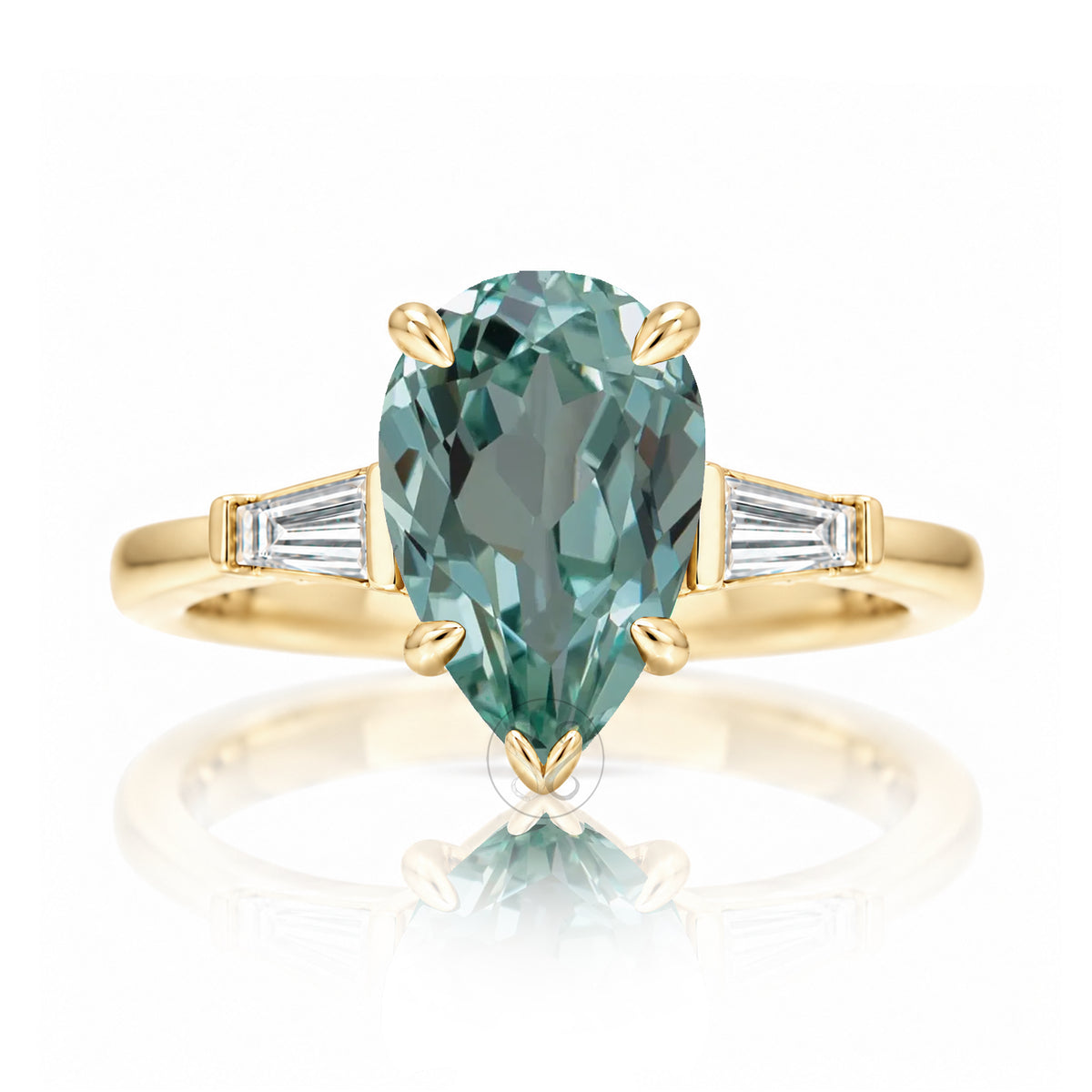 The Alice Pear Green Sapphire Ring