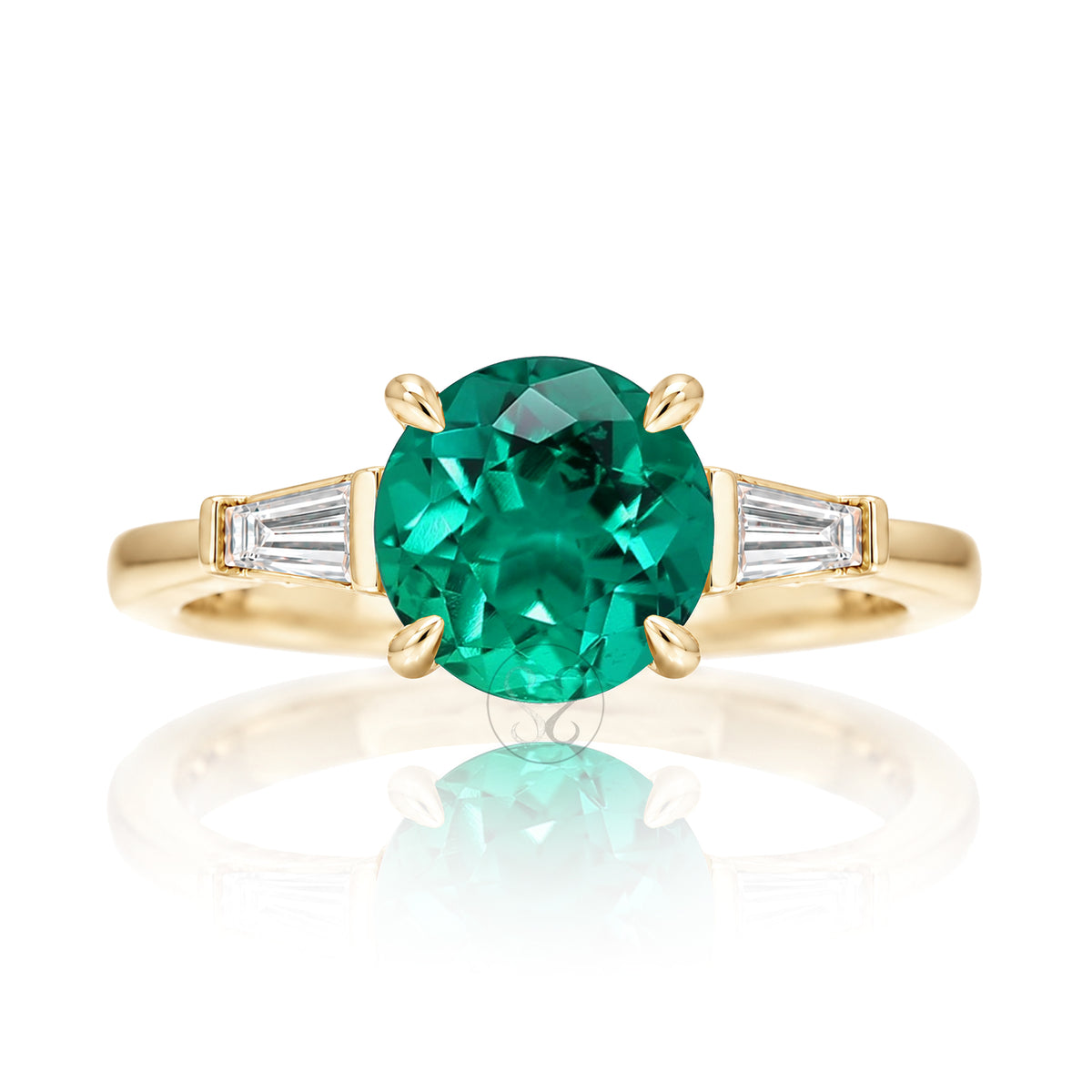 The Alice Round Emerald Ring