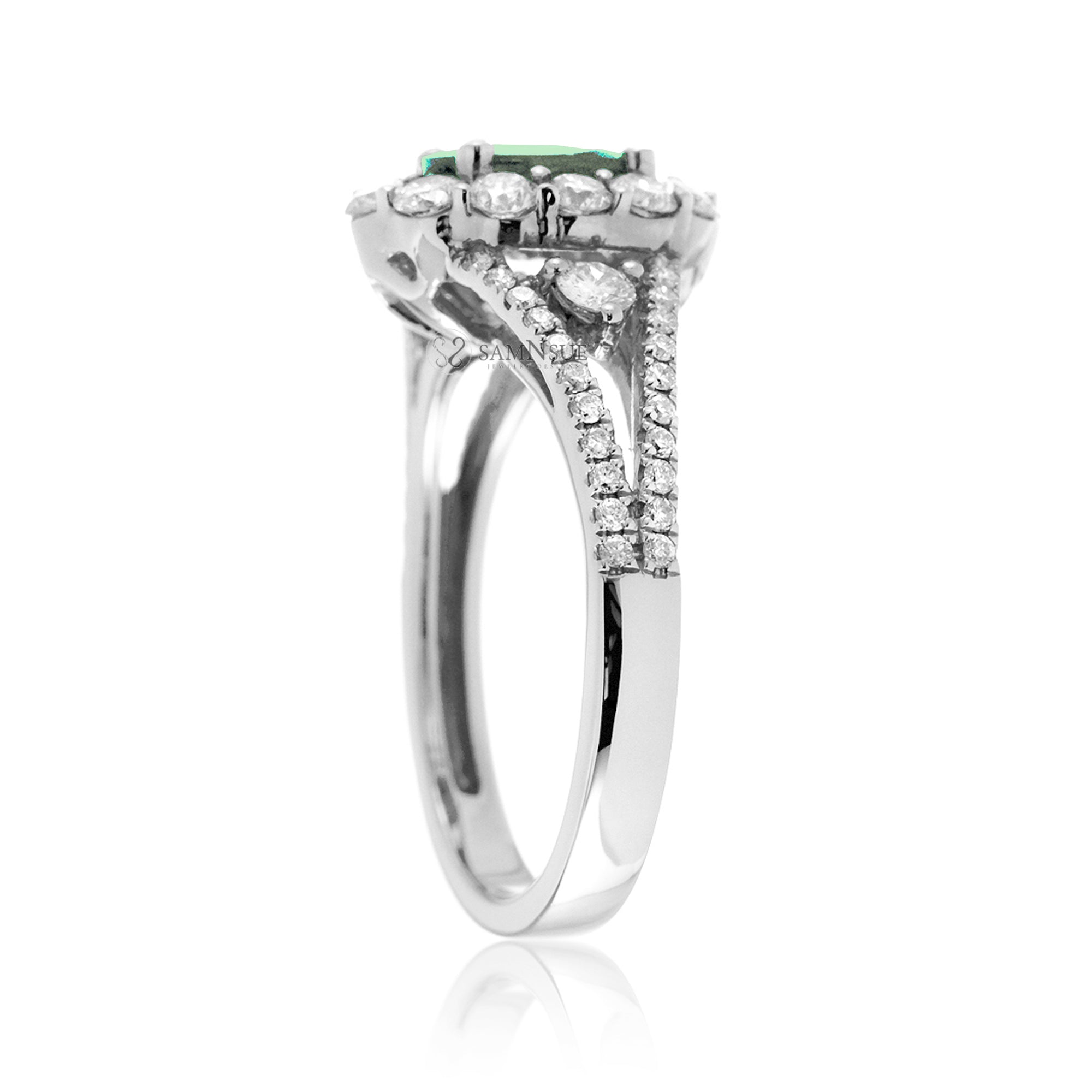 The Chelsea Oval Cut Green Sapphire Ring