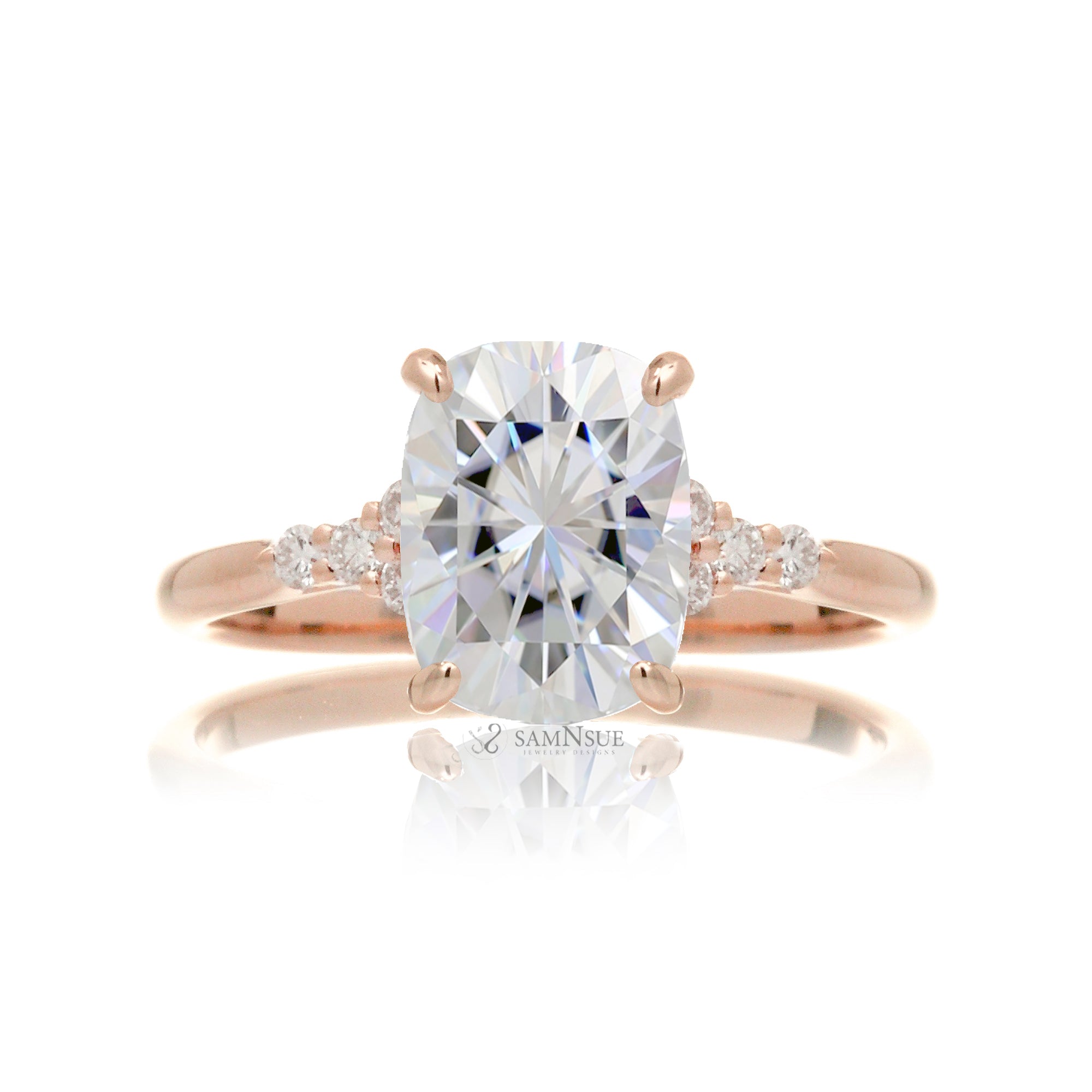 The Chloe Cushion Moissanite Ring
