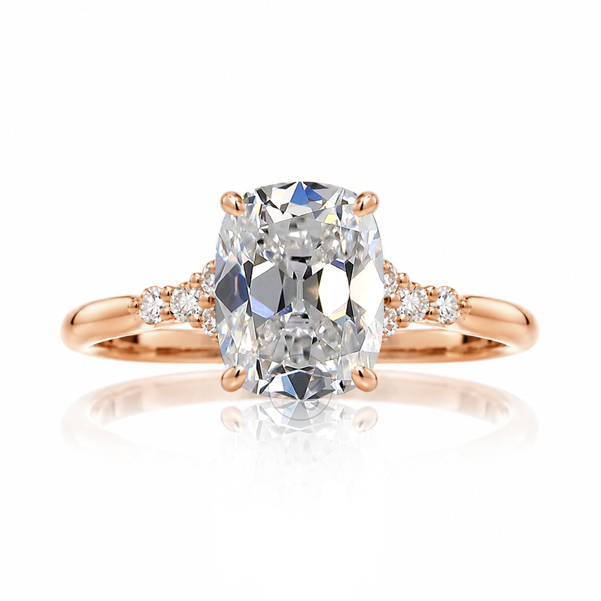 Cushion old mine cut diamond engagement ring the Chloe rose gold