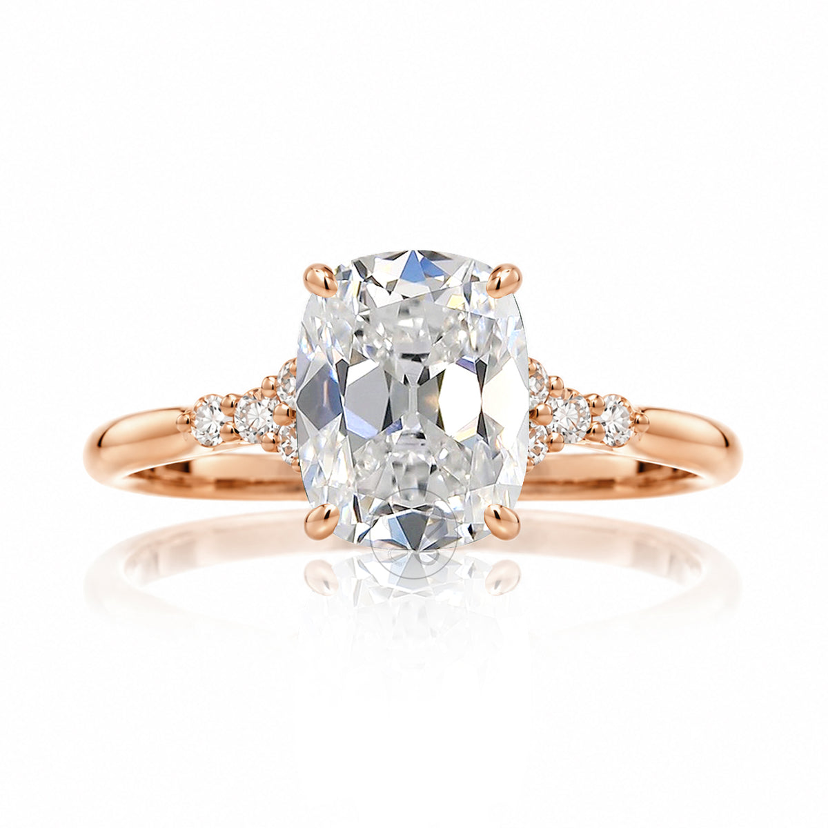 Cushion old mine cut diamond engagement ring the Chloe rose gold