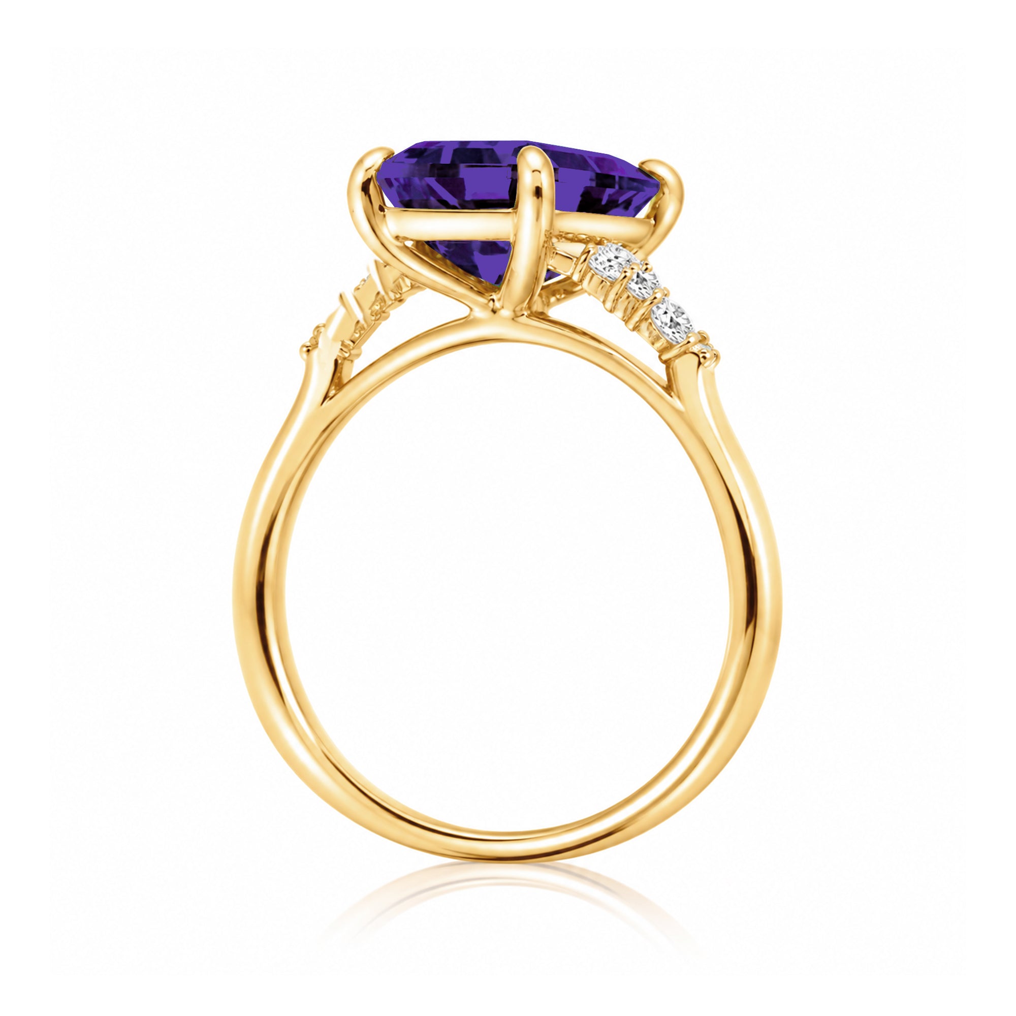 The Chloe Emerald Step Cut Amethyst Ring