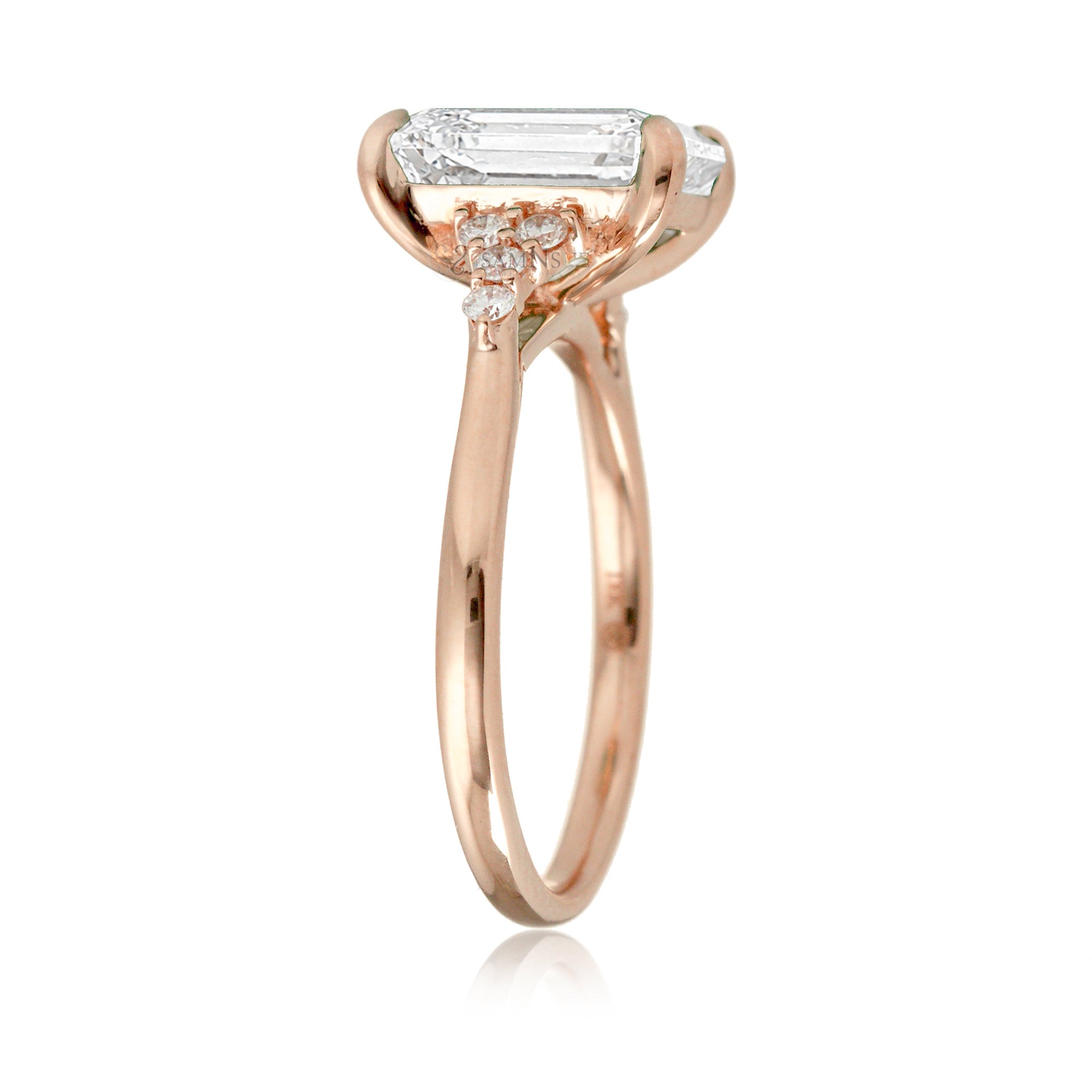 The Chloe Emerald Step Cut Diamond Ring