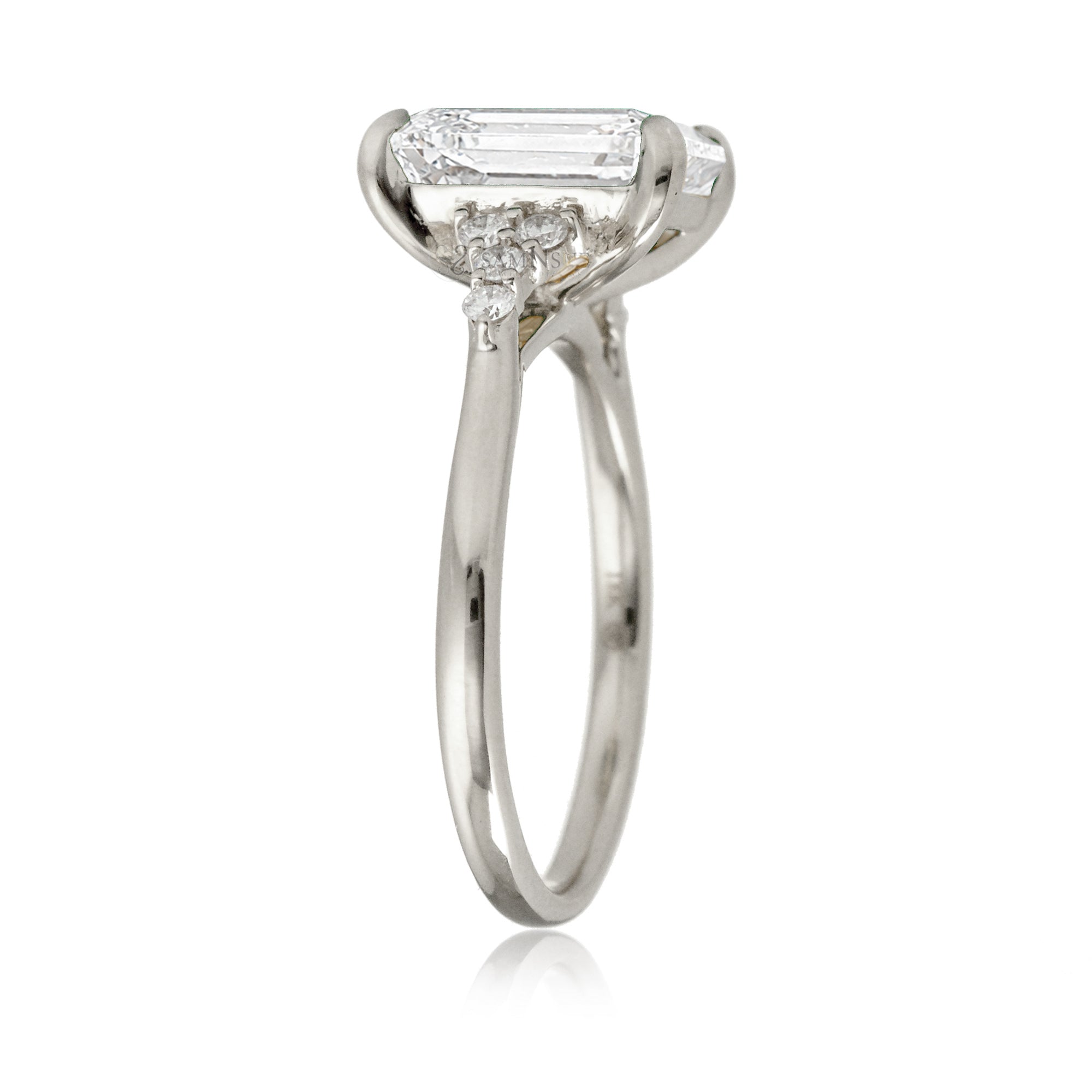 The Chloe Emerald Step Cut Diamond Ring