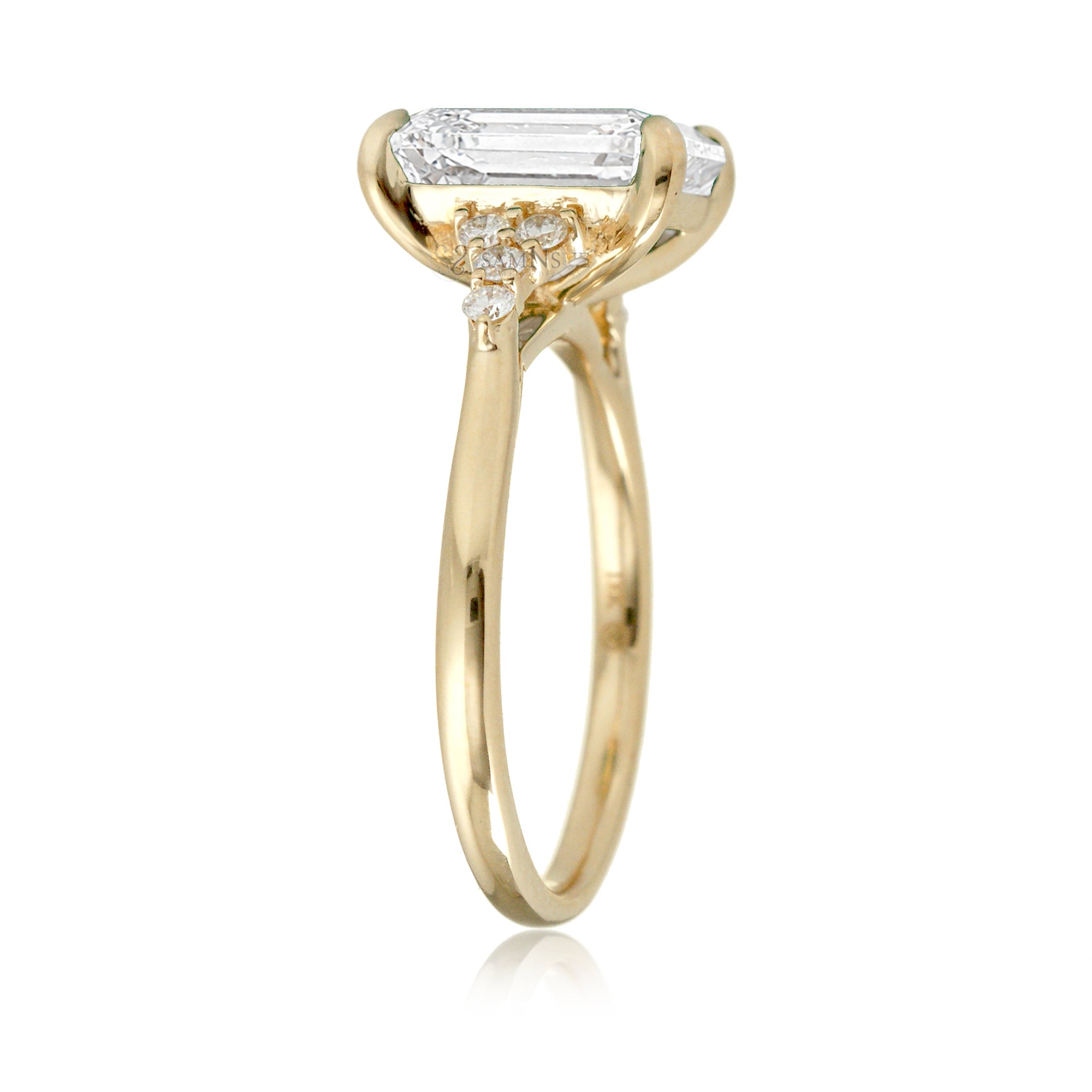 The Chloe Emerald Step Cut Diamond Ring