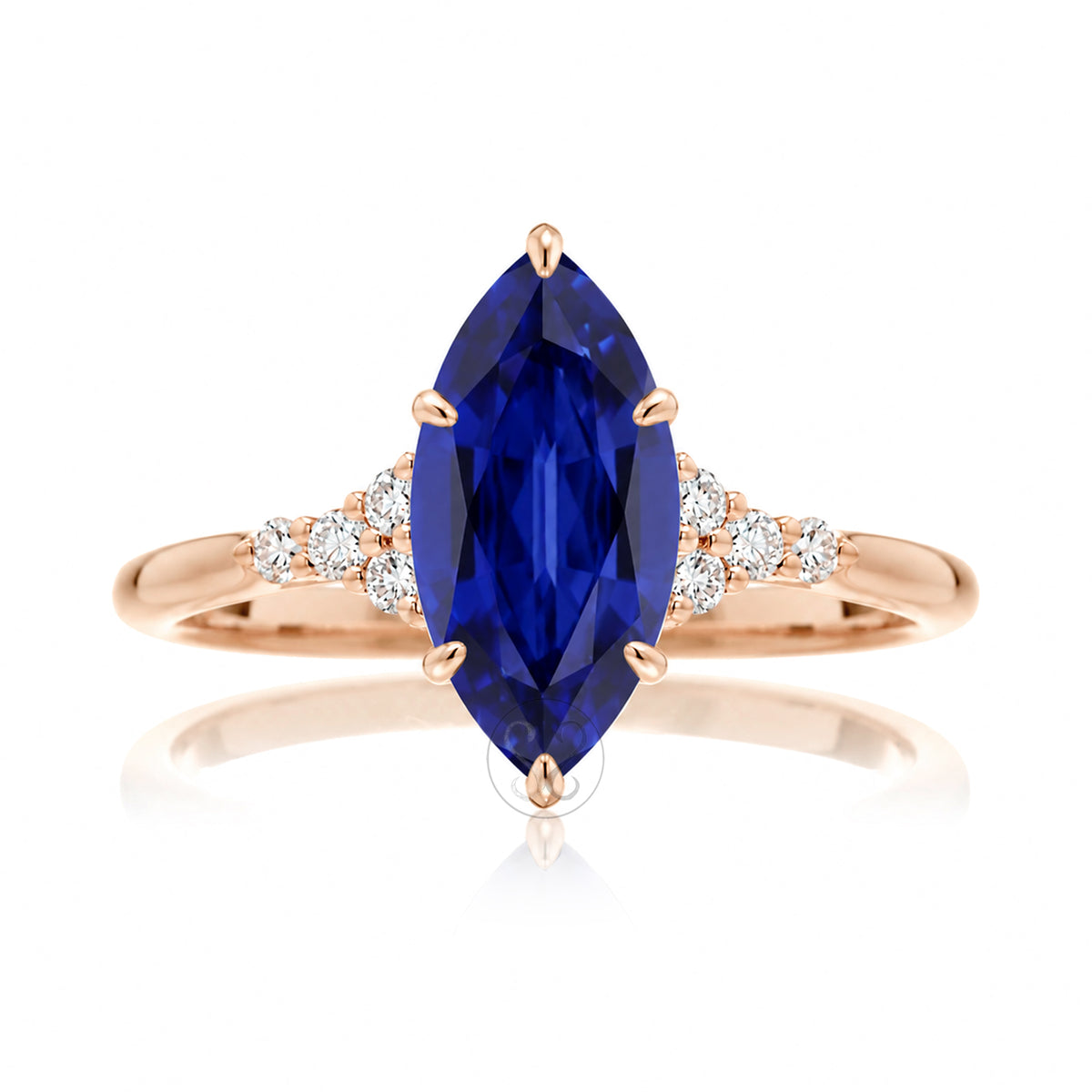 The Chloe Marquise Cut Blue Sapphire Ring
