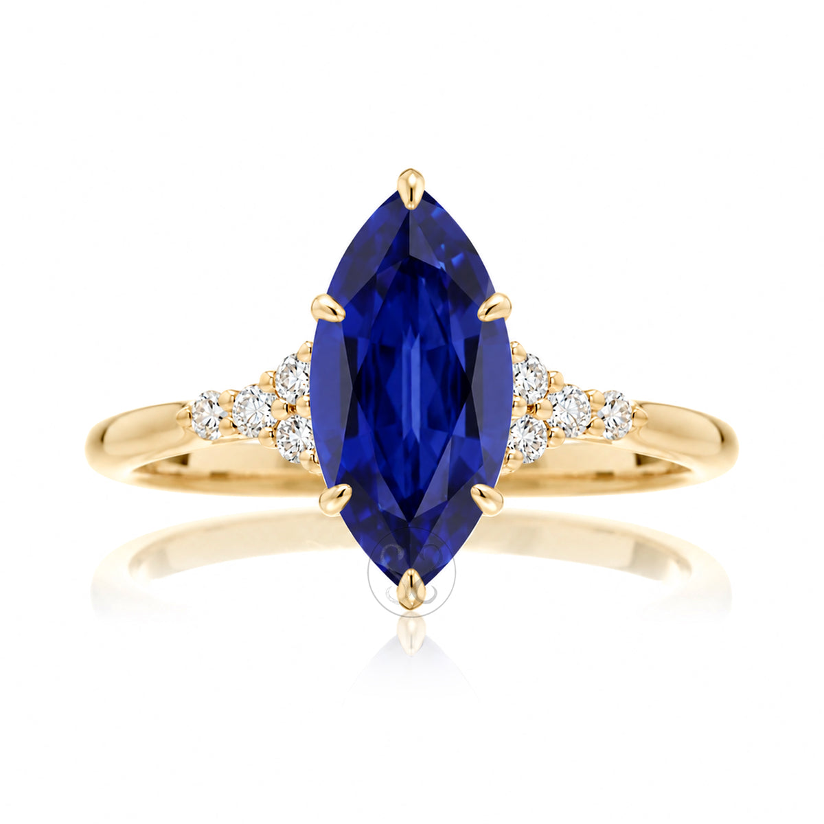The Chloe Marquise Cut Blue Sapphire Ring