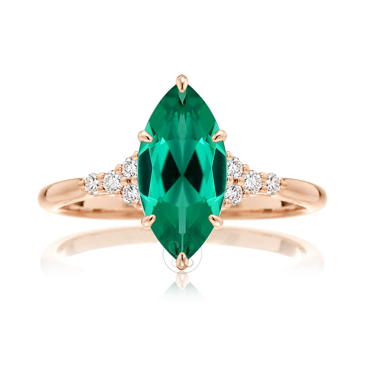 The Chloe Marquise Cut Emerald Ring