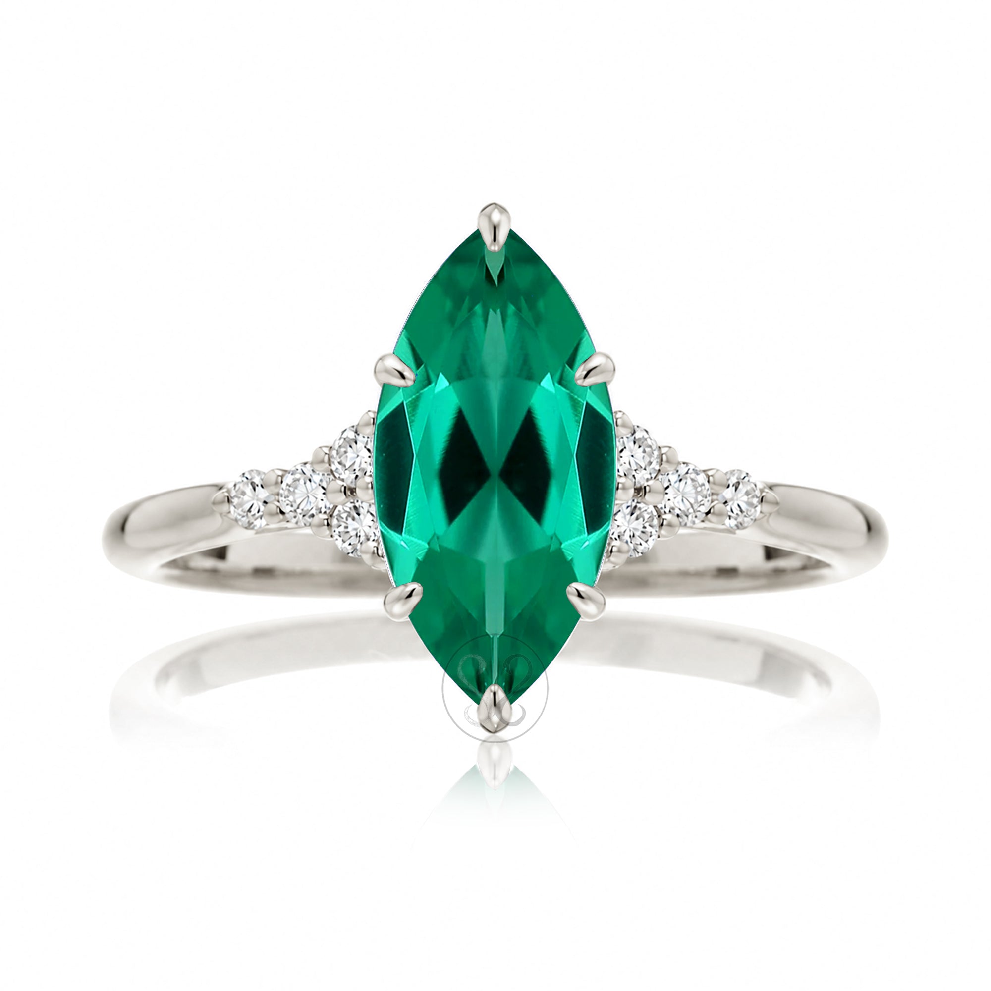 The Chloe Marquise Cut Emerald Ring