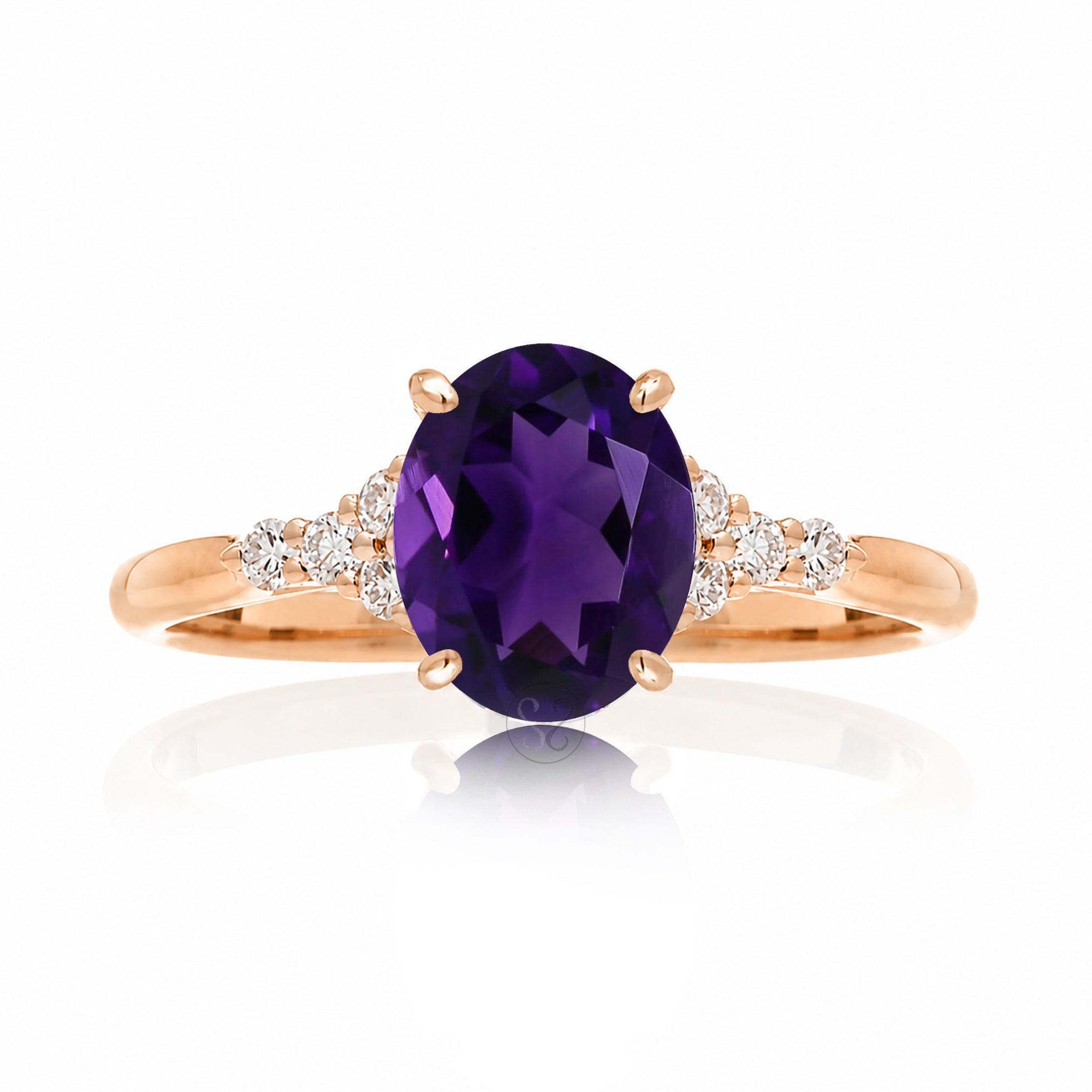 The Chloe Oval Cut Amethyst Ring