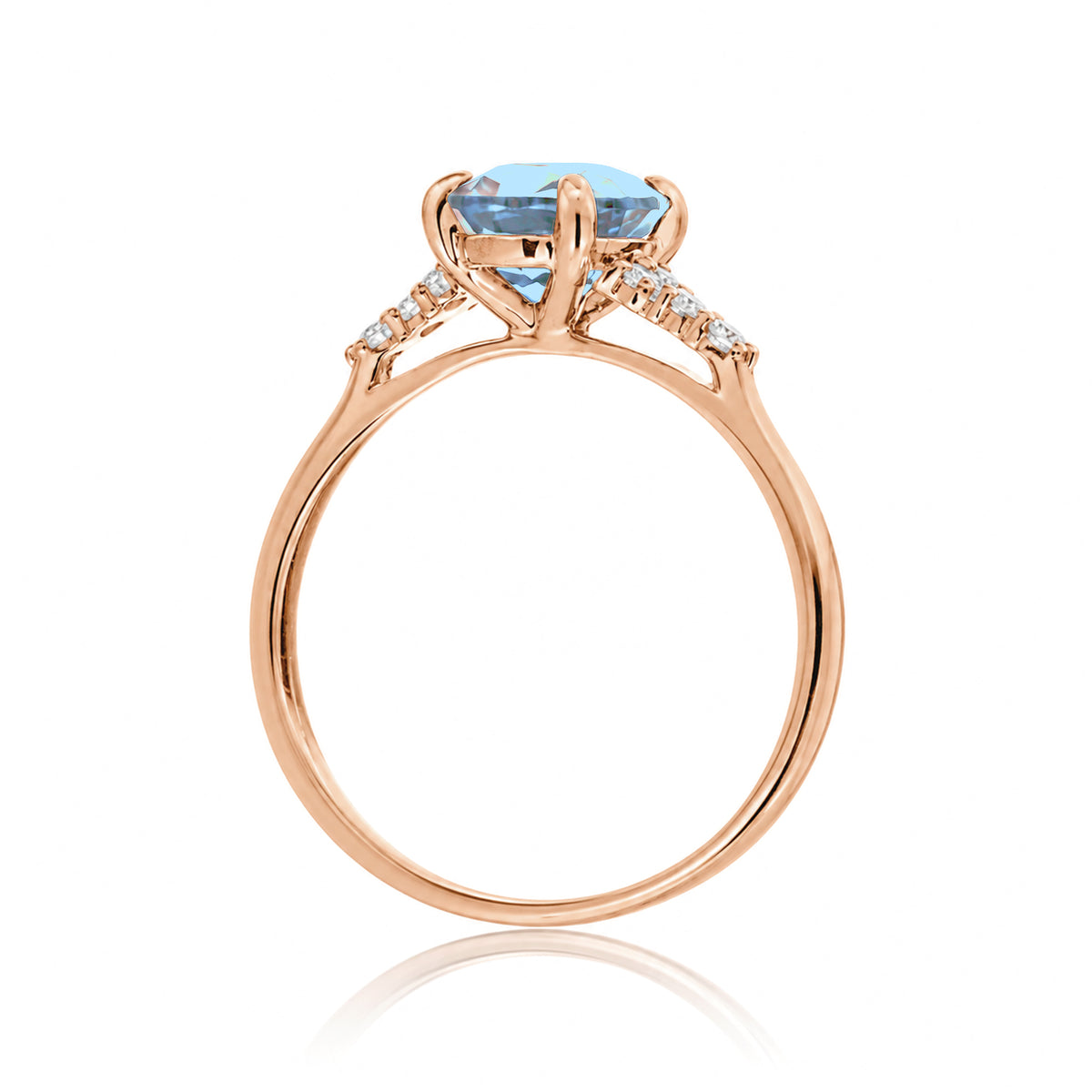 Pear cut natural aquamarine and diamond engagement ring in rose gold - the Chloe
