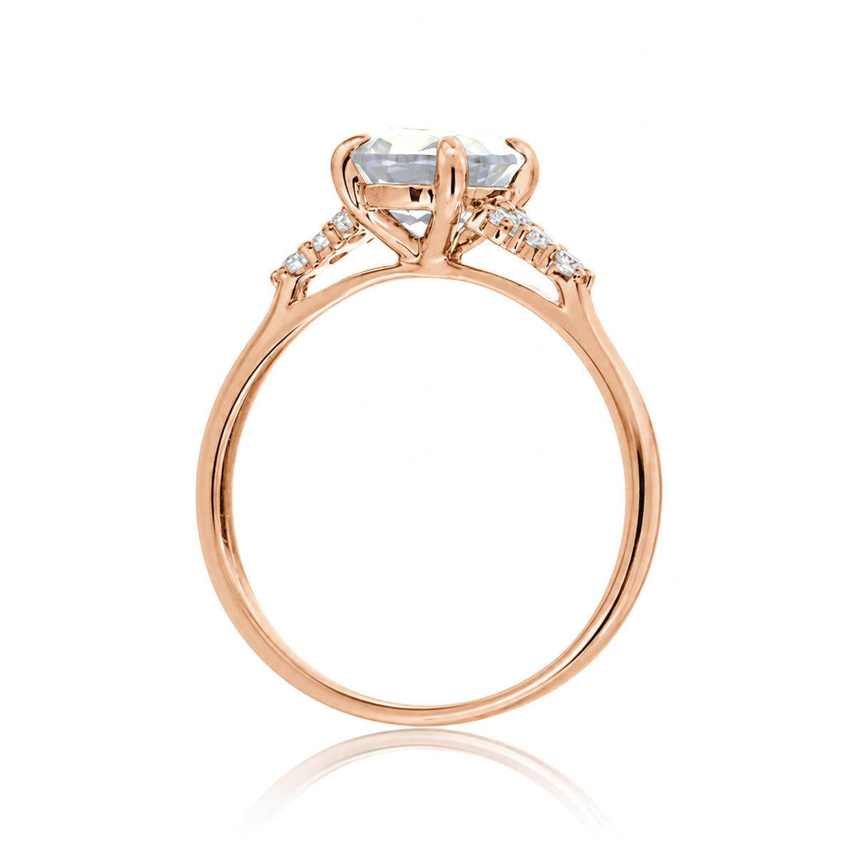 Pear shape diamond engagement ring in rose gold - the Chloe