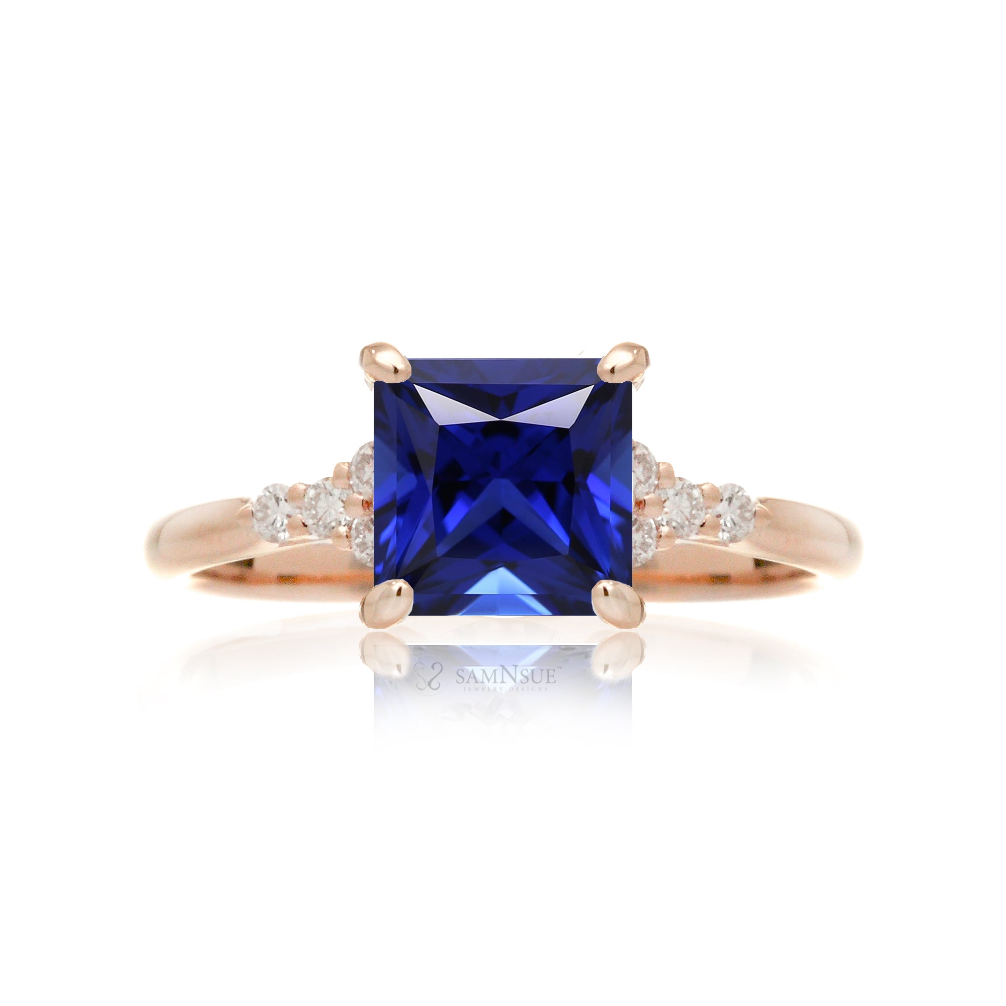 The Chloe Princess Cut Sapphire Ring (Lab Grown)