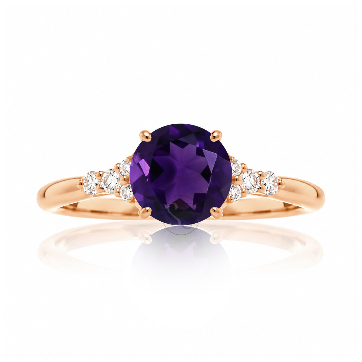 The Chloe Round Amethyst Ring