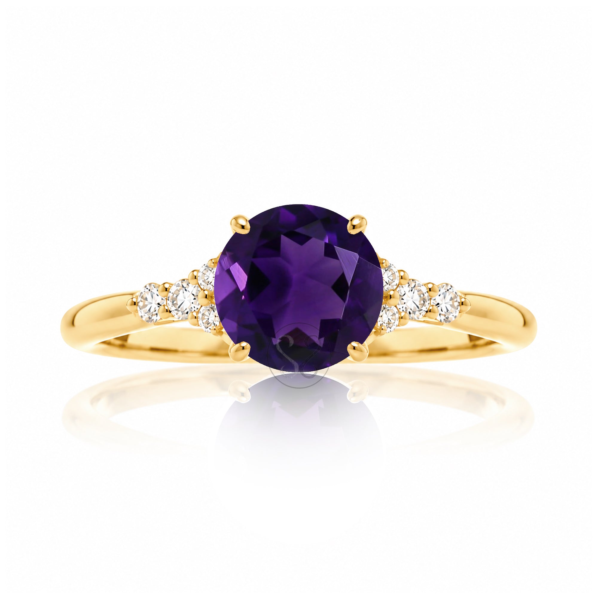 The Chloe Round Amethyst Ring