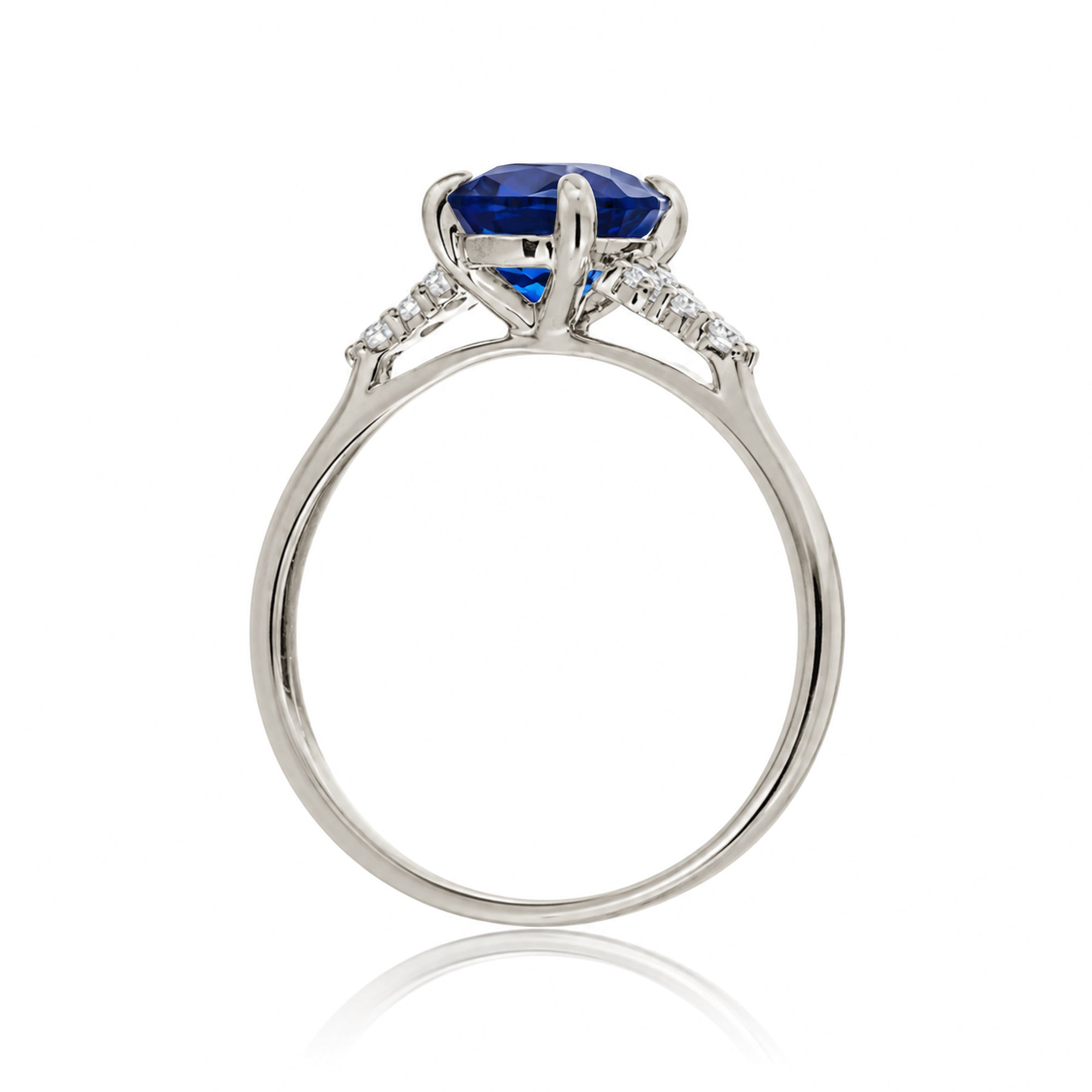 The Chloe Round Cut Blue Sapphire Ring