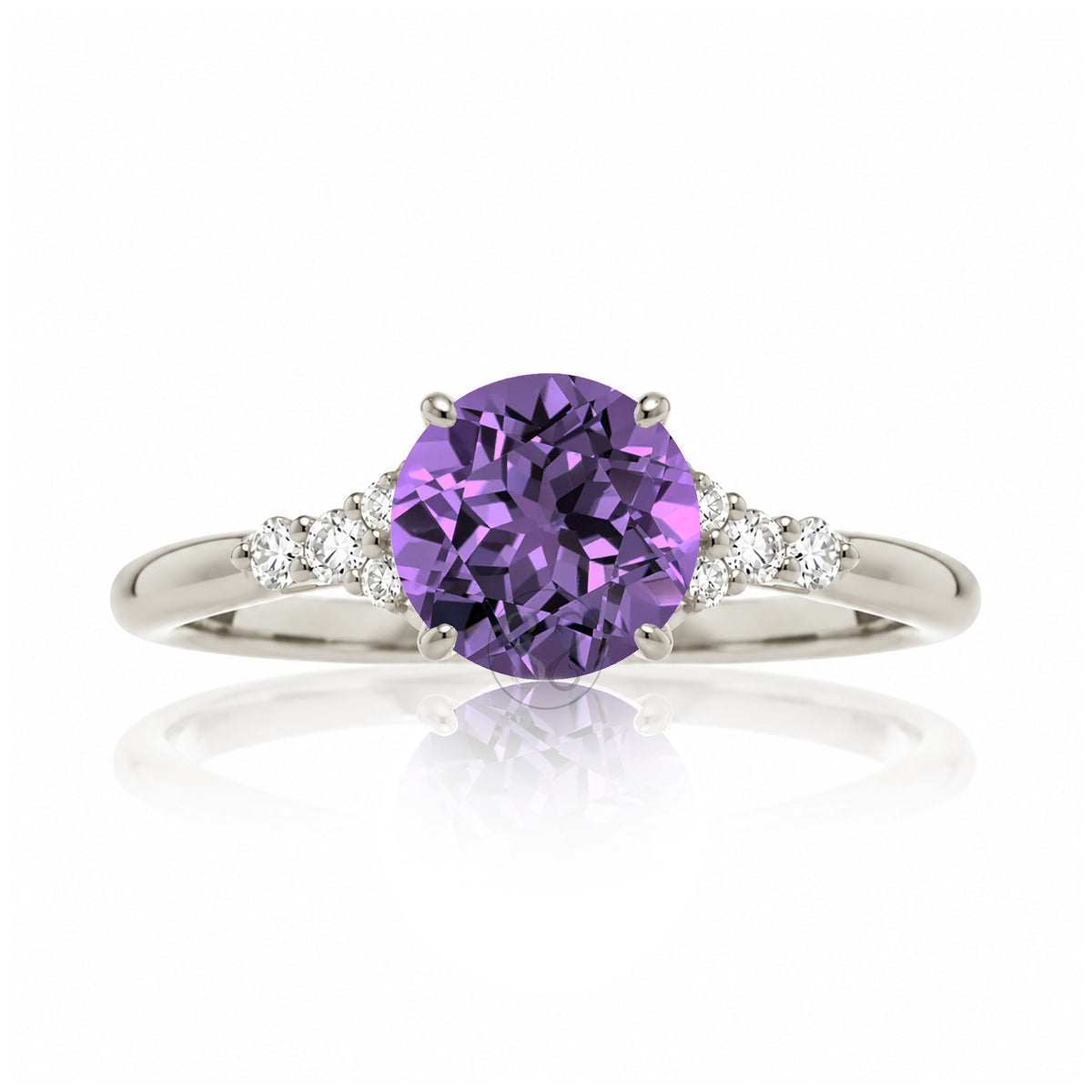 The Chloe Round Amethyst Ring