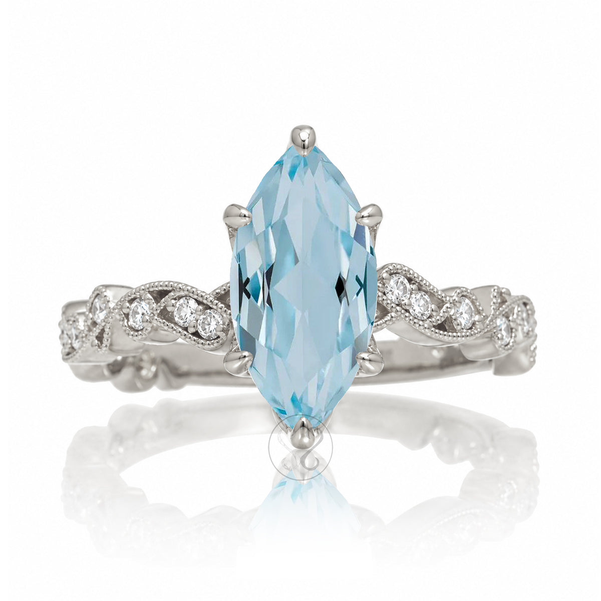 The Elara Marquise Aquamarine Ring