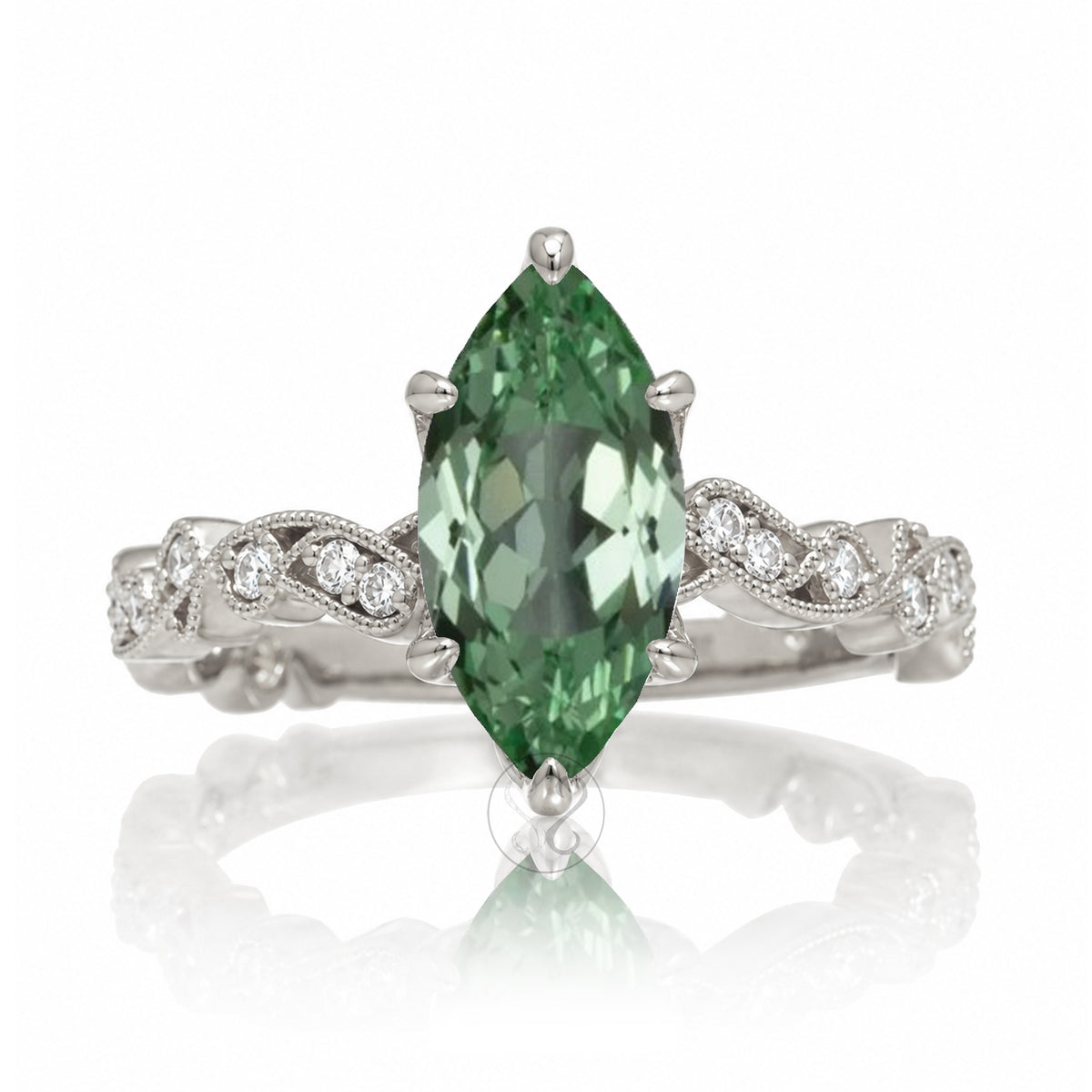 The Elara Marquise Green Sapphire Ring