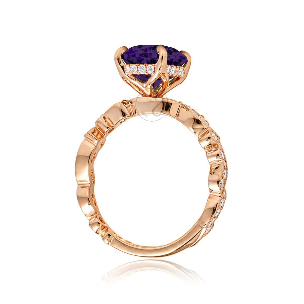 The Elara Oval Amethyst Ring