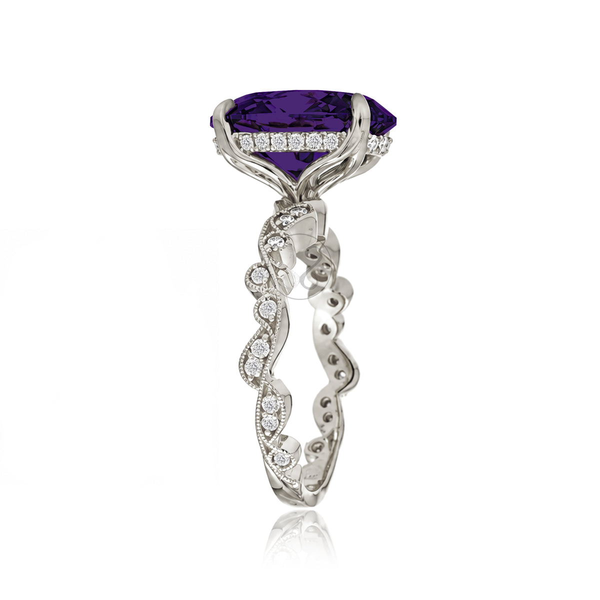 The Elara Oval Amethyst Ring