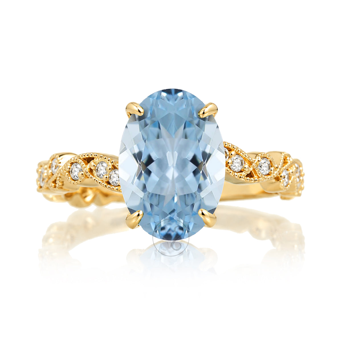 The Elara Oval Aquamarine Ring
