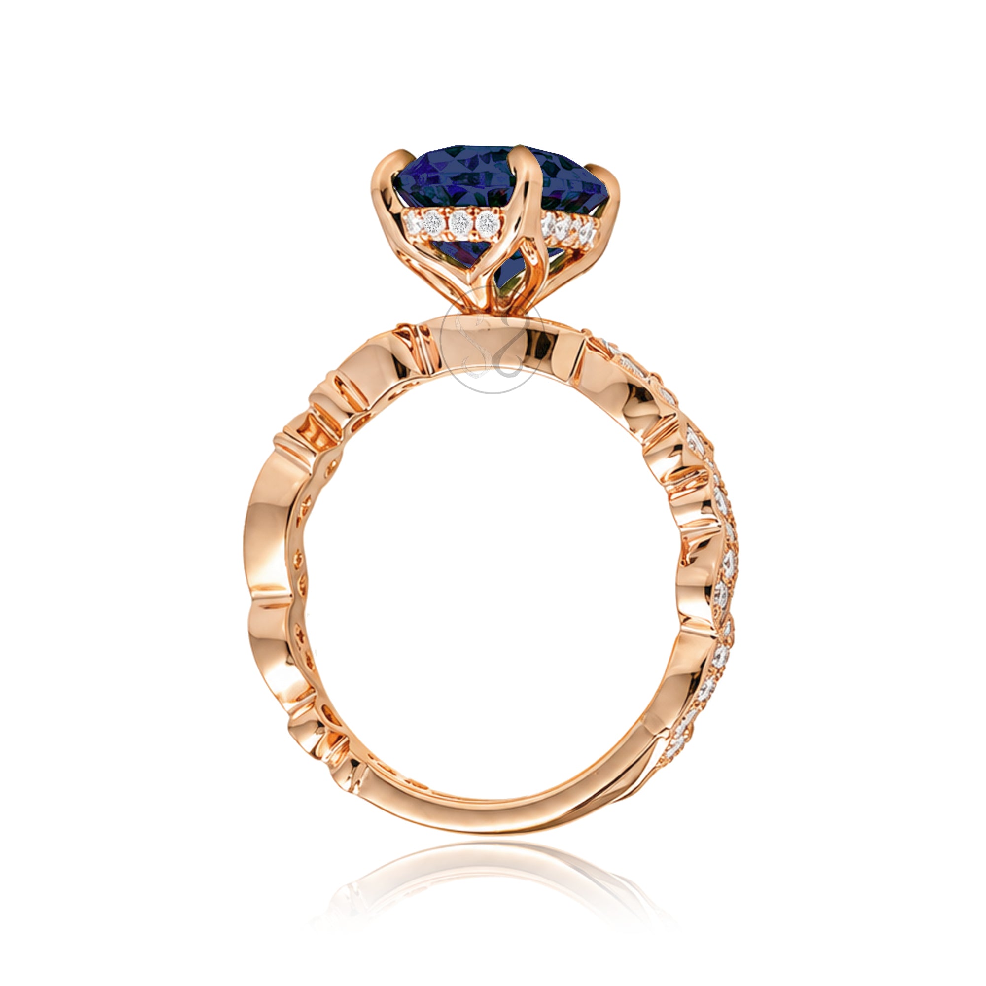 The Elara Oval Blue Sapphire Ring