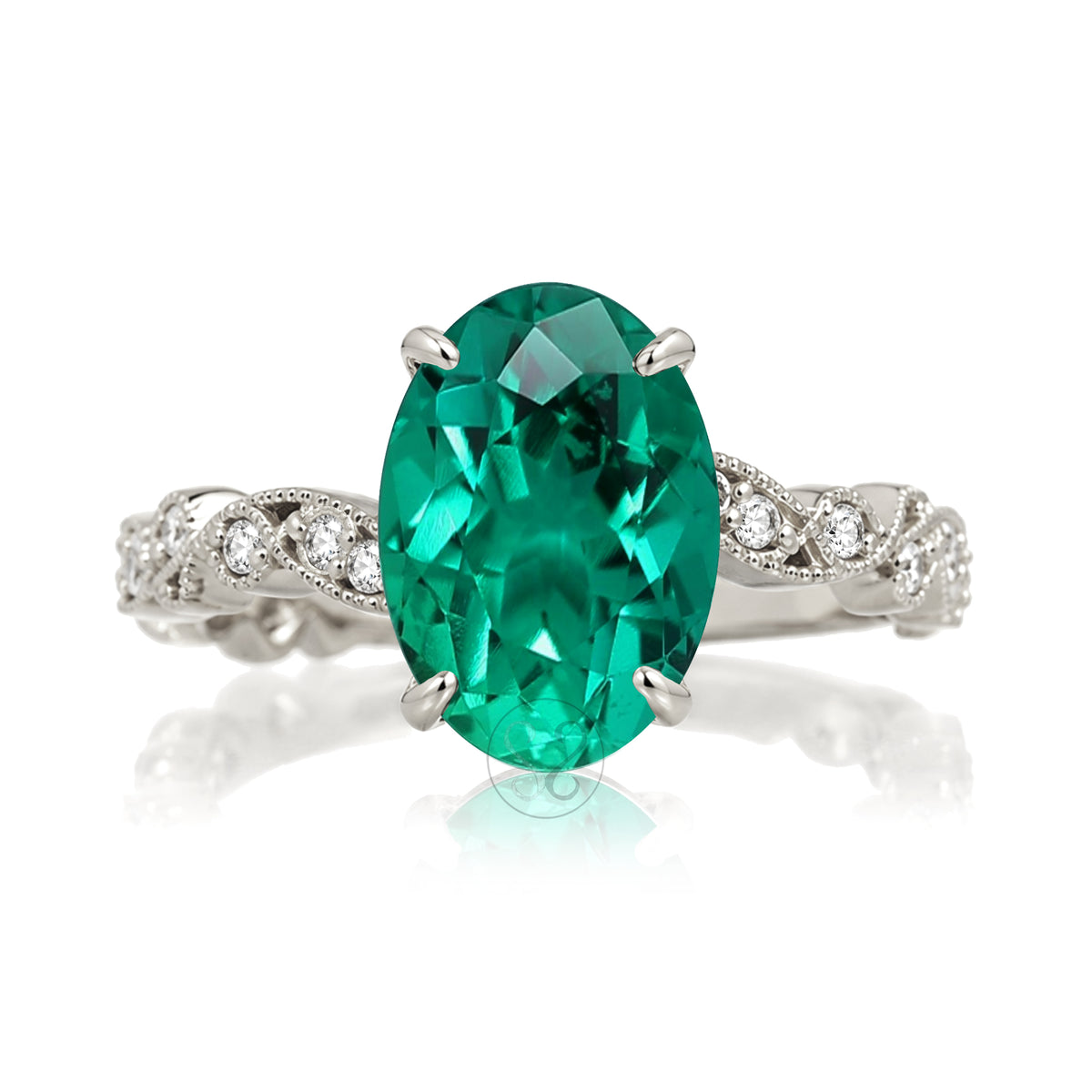 The Elara Oval Emerald Ring