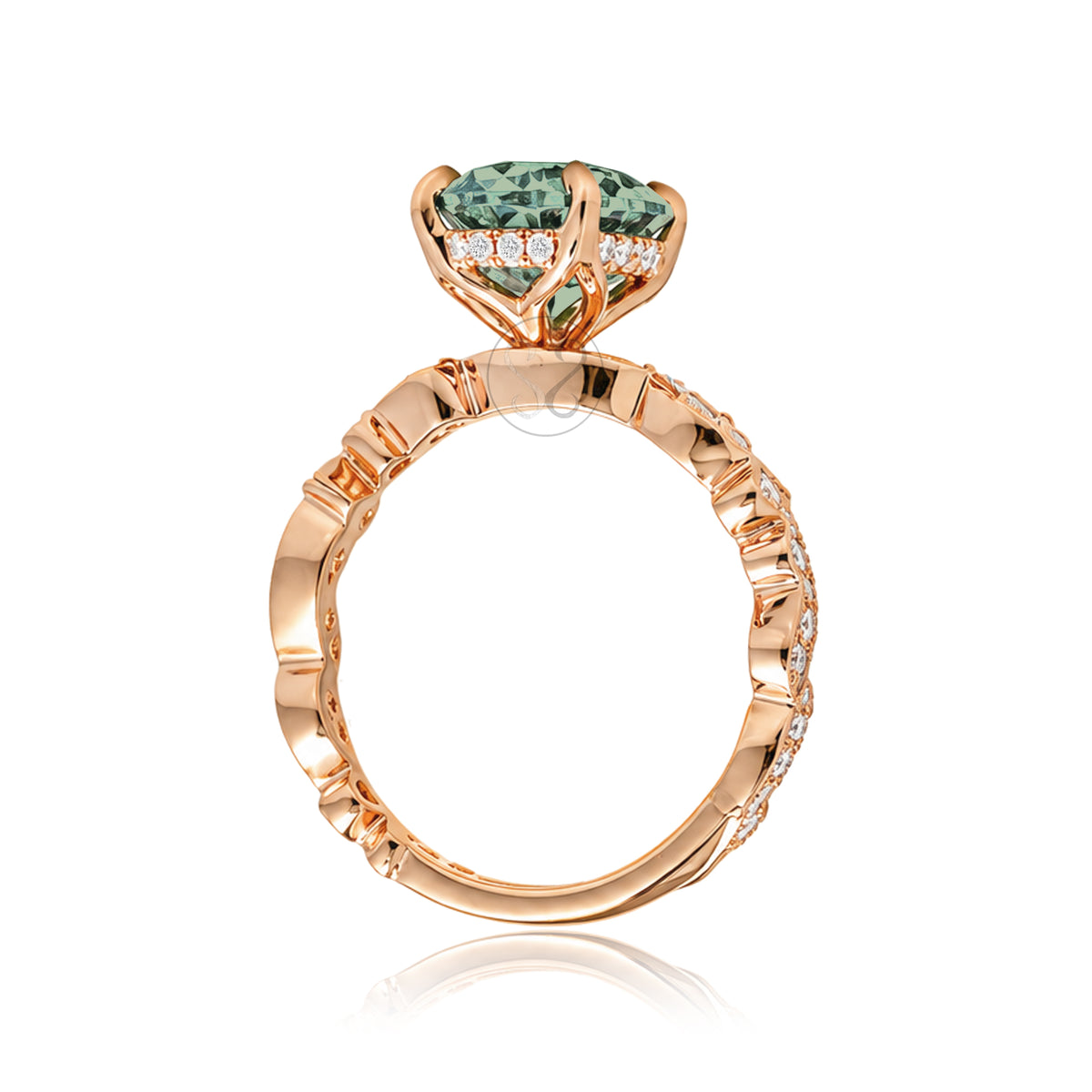 The Elara Oval Green Sapphire Ring