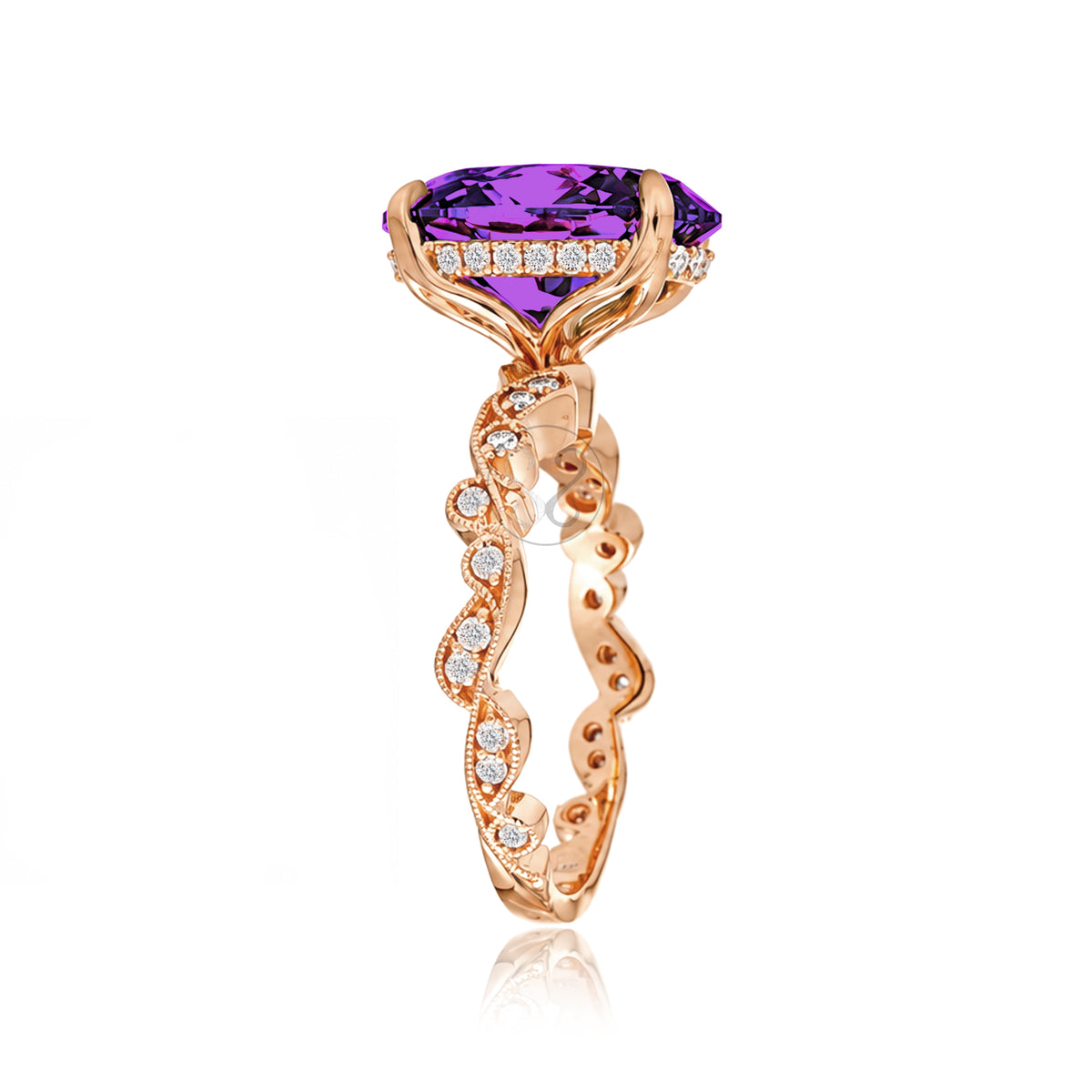 The Elara Oval Amethyst Ring