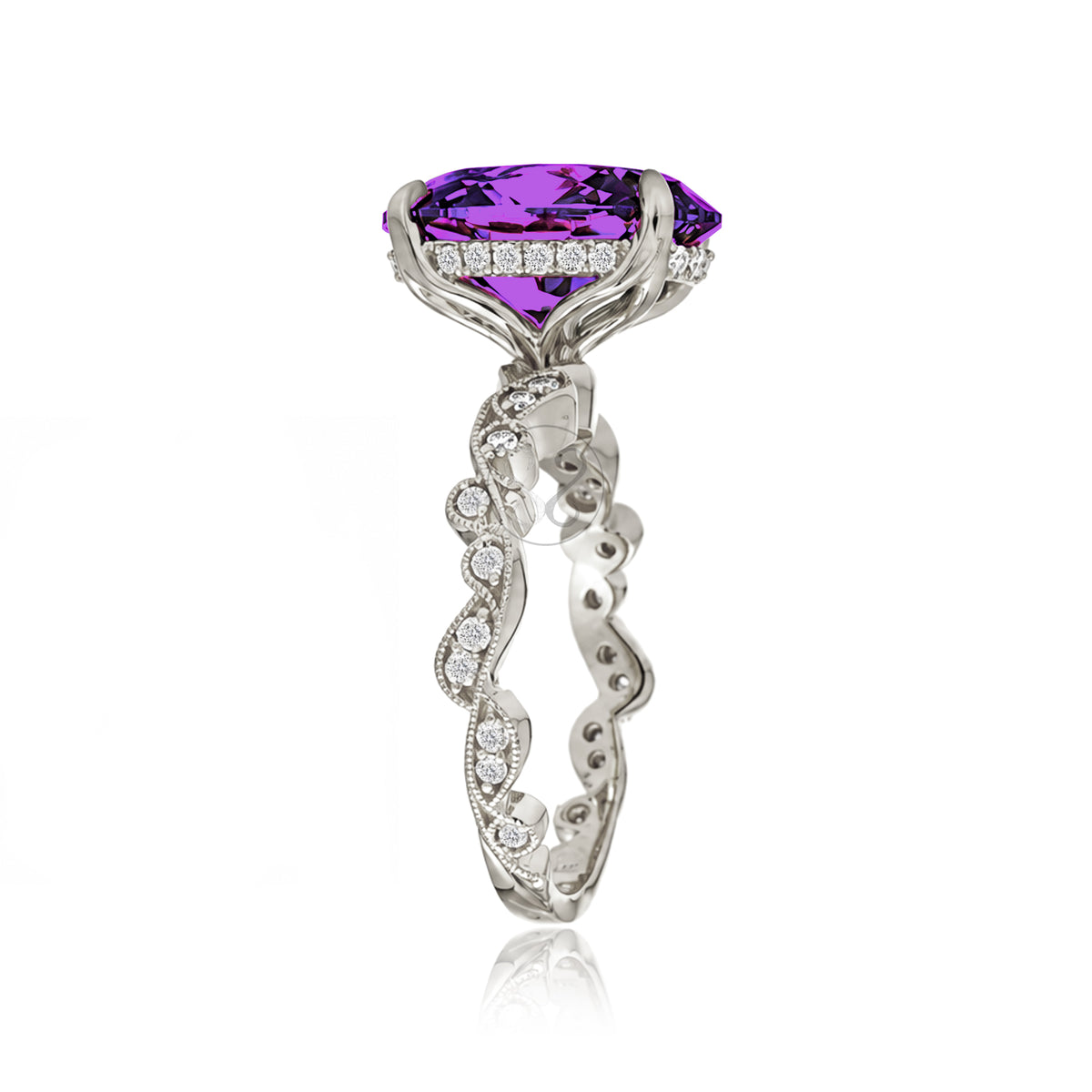 The Elara Oval Amethyst Ring