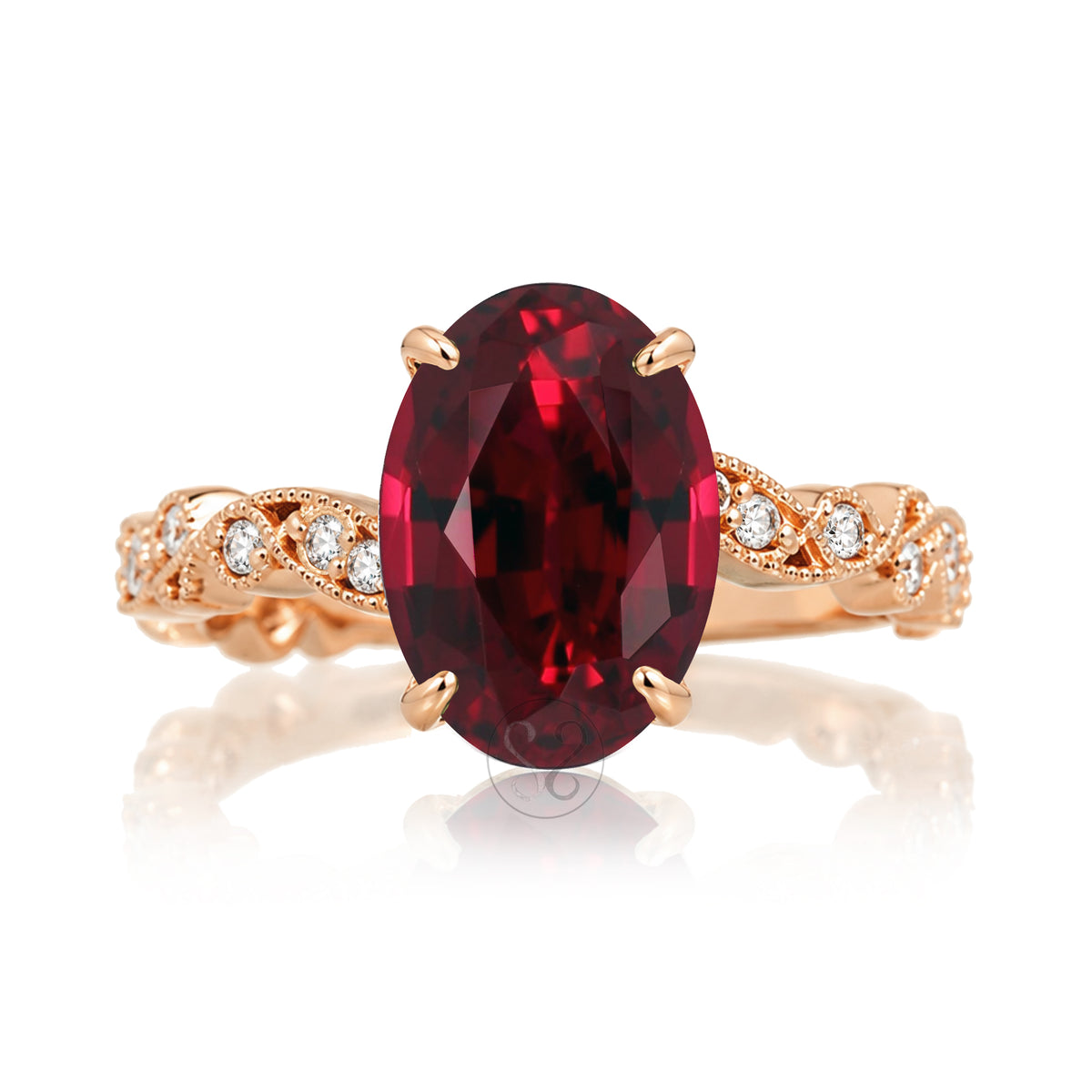 The Elara Oval Ruby Ring