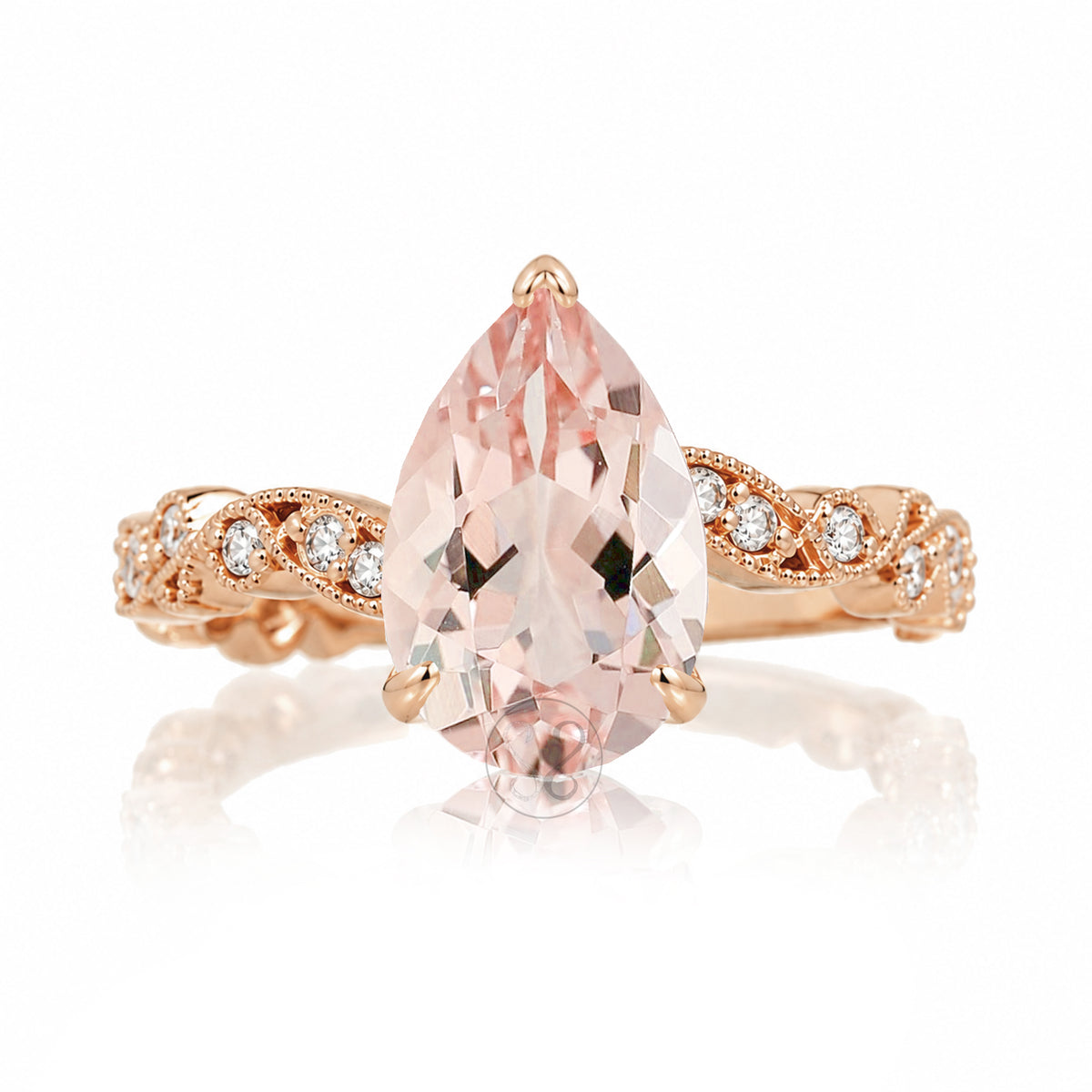 The Elara Pear Morganite Ring