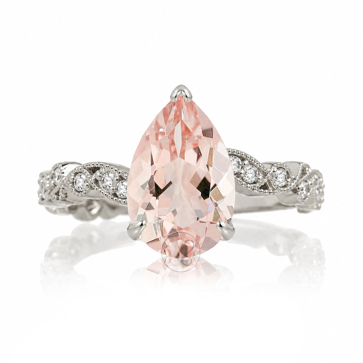 The Elara Pear Morganite Ring