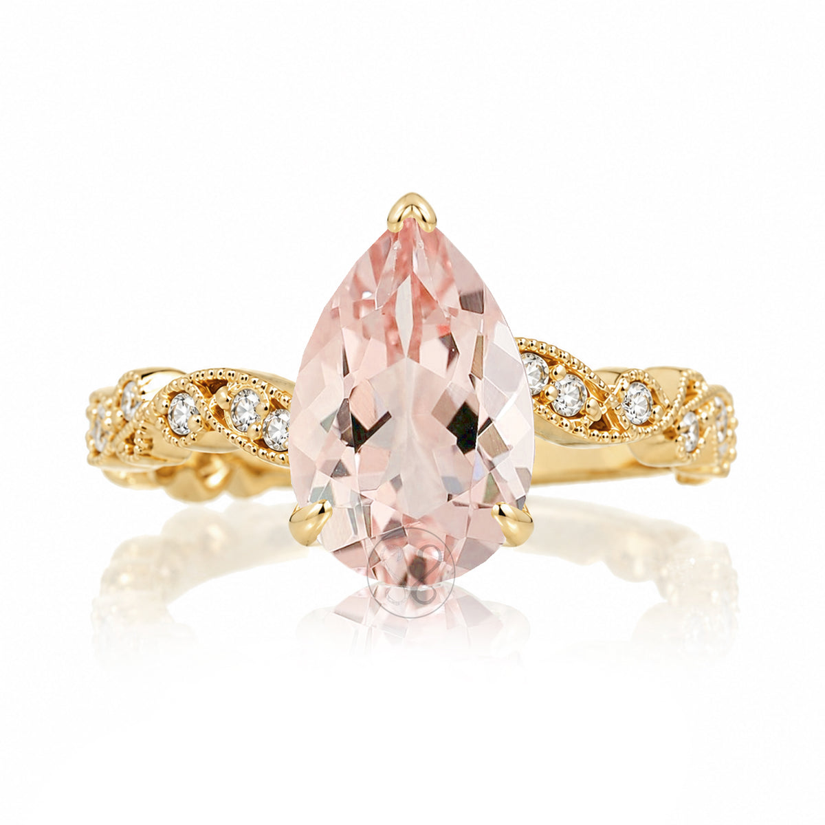 The Elara Pear Morganite Ring