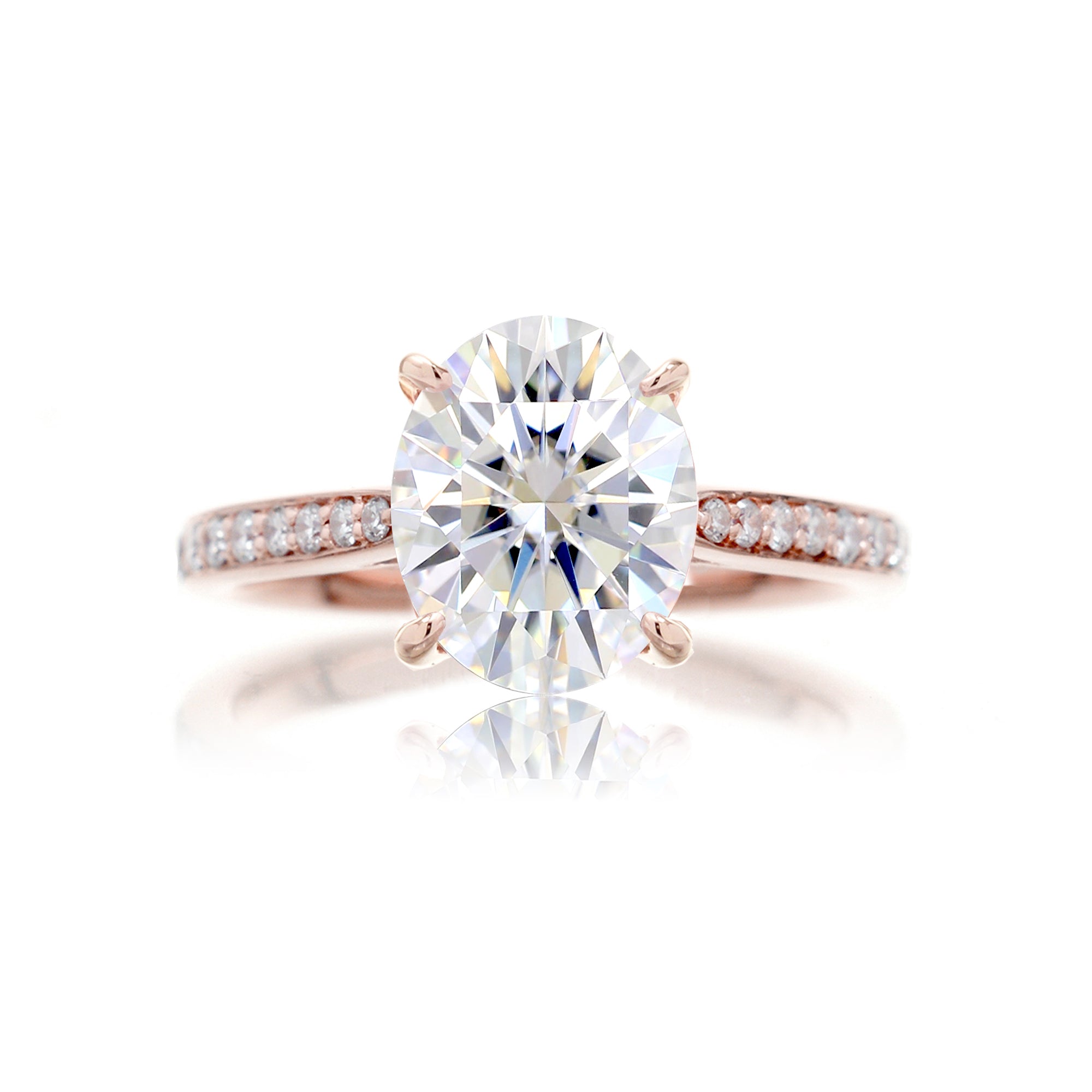 The Emily Oval Moissanite & Diamond Ring