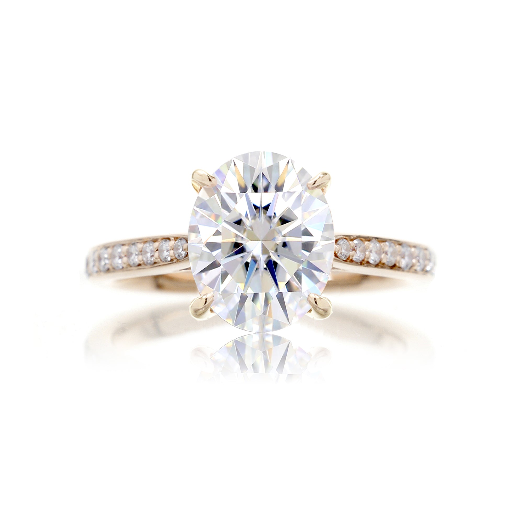 The Emily Oval Moissanite & Diamond Ring