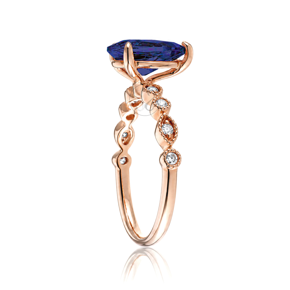 The Ivy Pear Blue Sapphire Ring