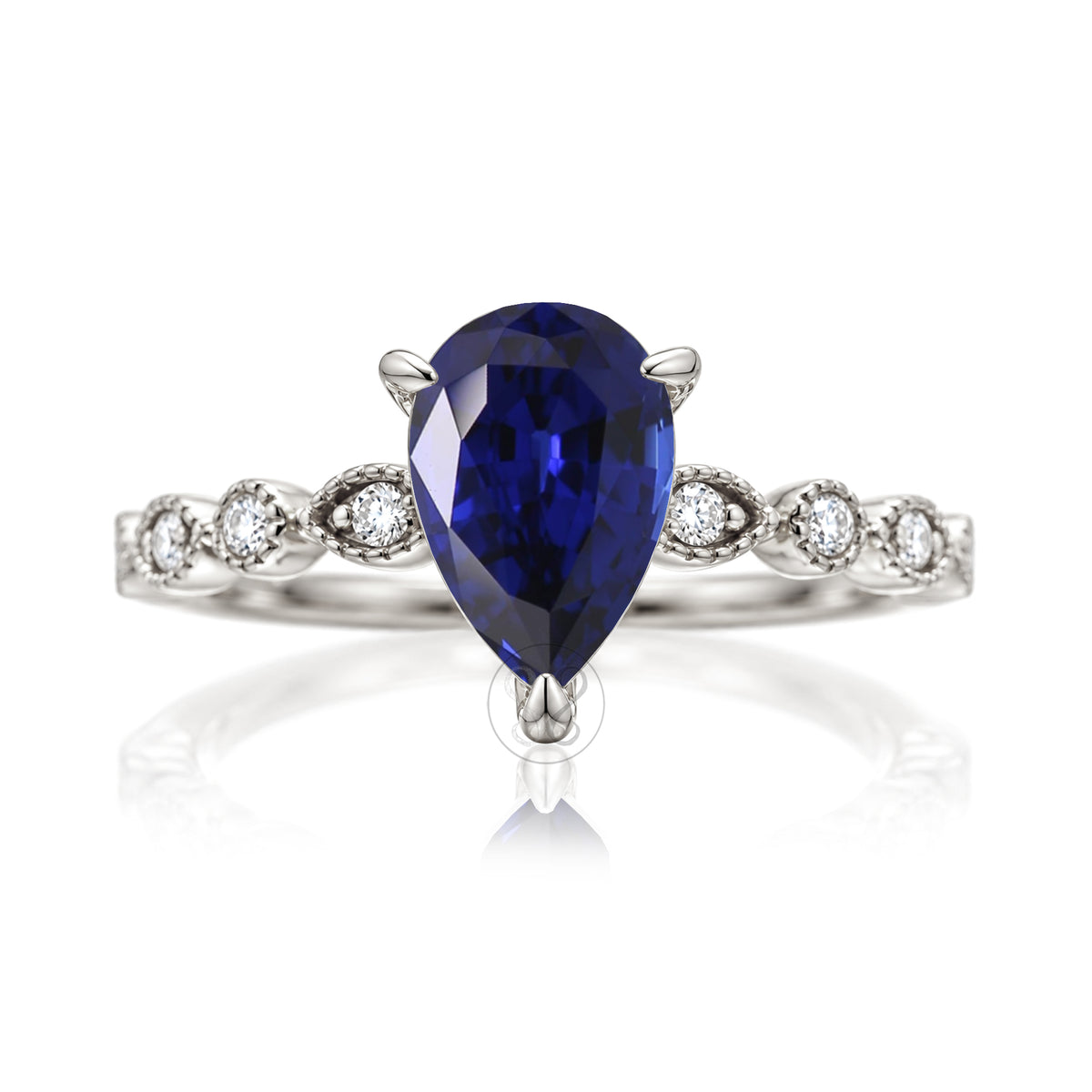 The Ivy Pear Blue Sapphire Ring