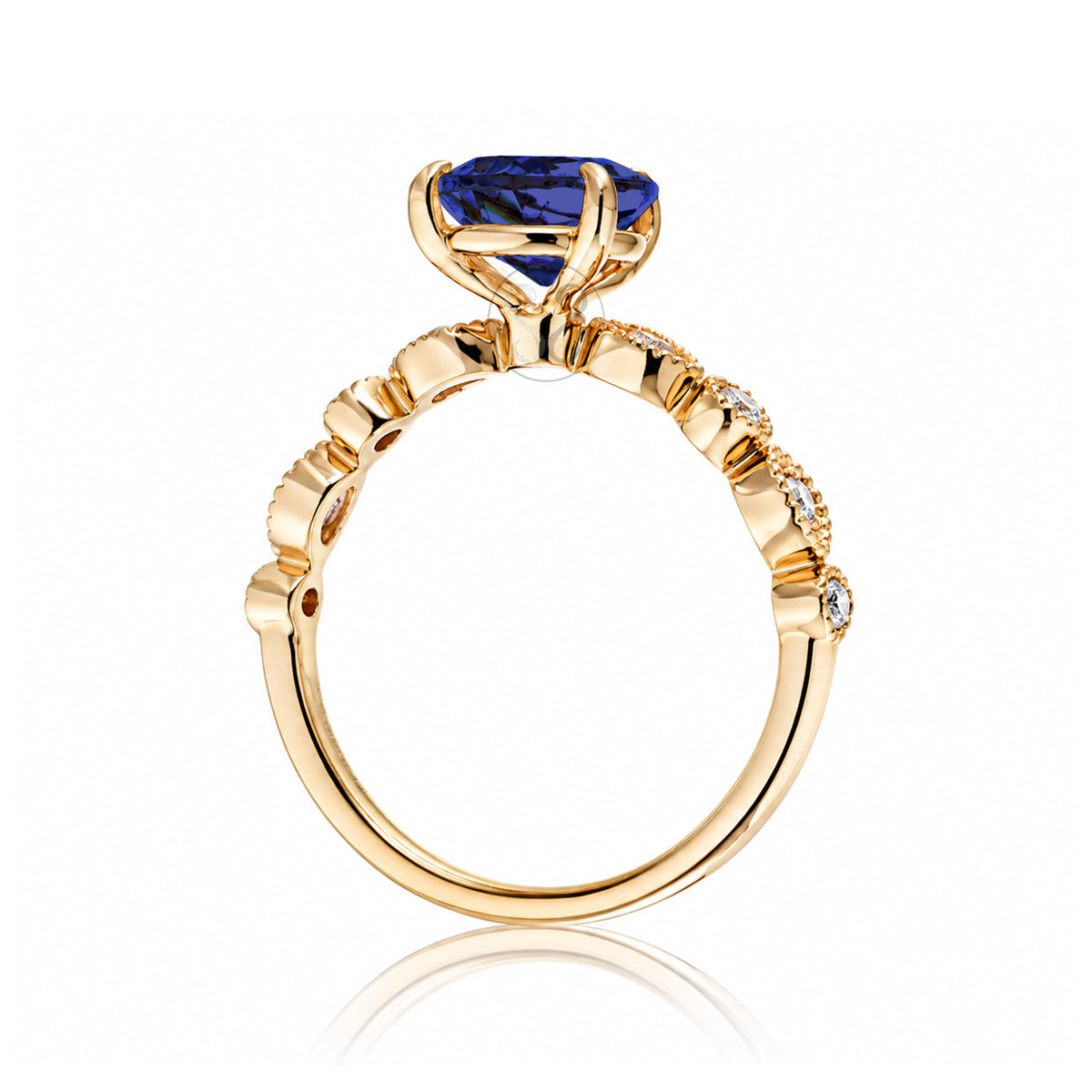 The Ivy Pear Blue Sapphire Ring