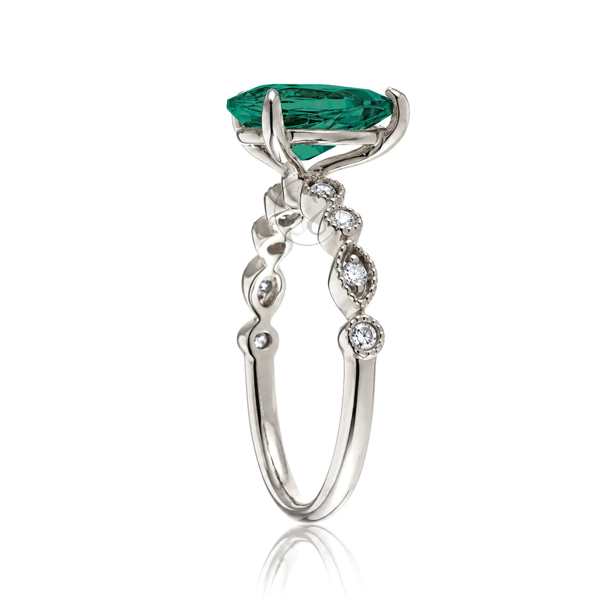 The Ivy Pear Emerald Ring