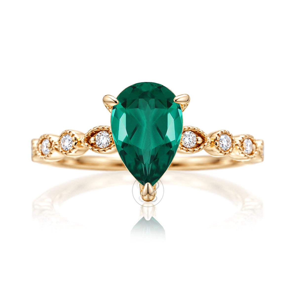 The Ivy Pear Emerald Ring