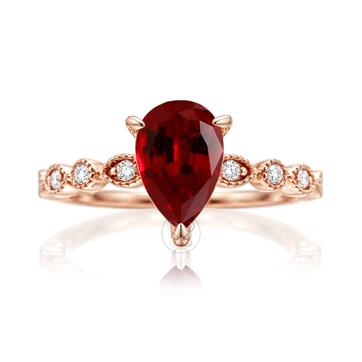 The Ivy Pear Ruby Ring