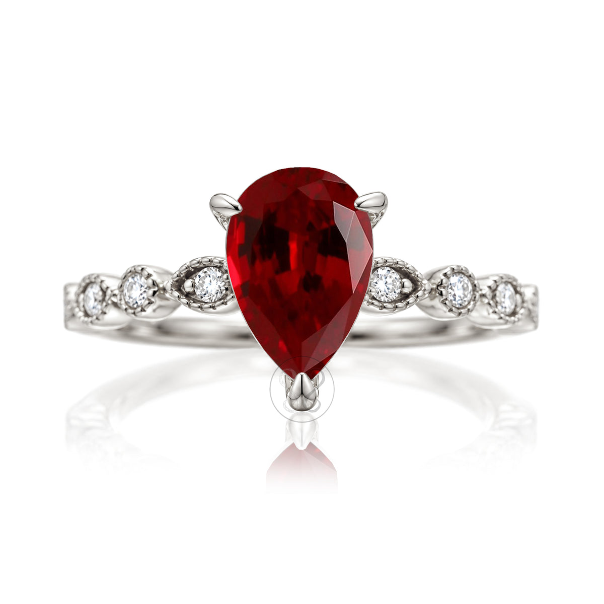 The Ivy Pear Ruby Ring