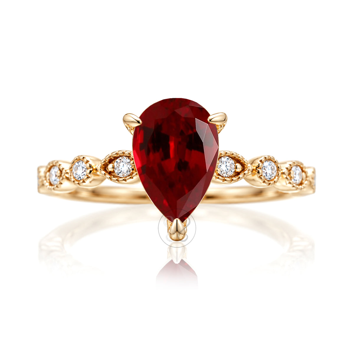The Ivy Pear Ruby Ring