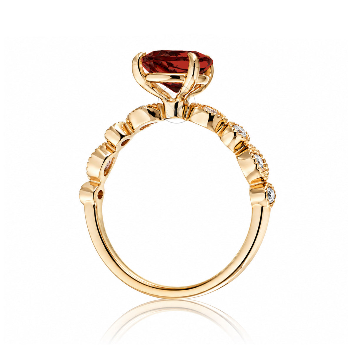 The Ivy Pear Ruby Ring